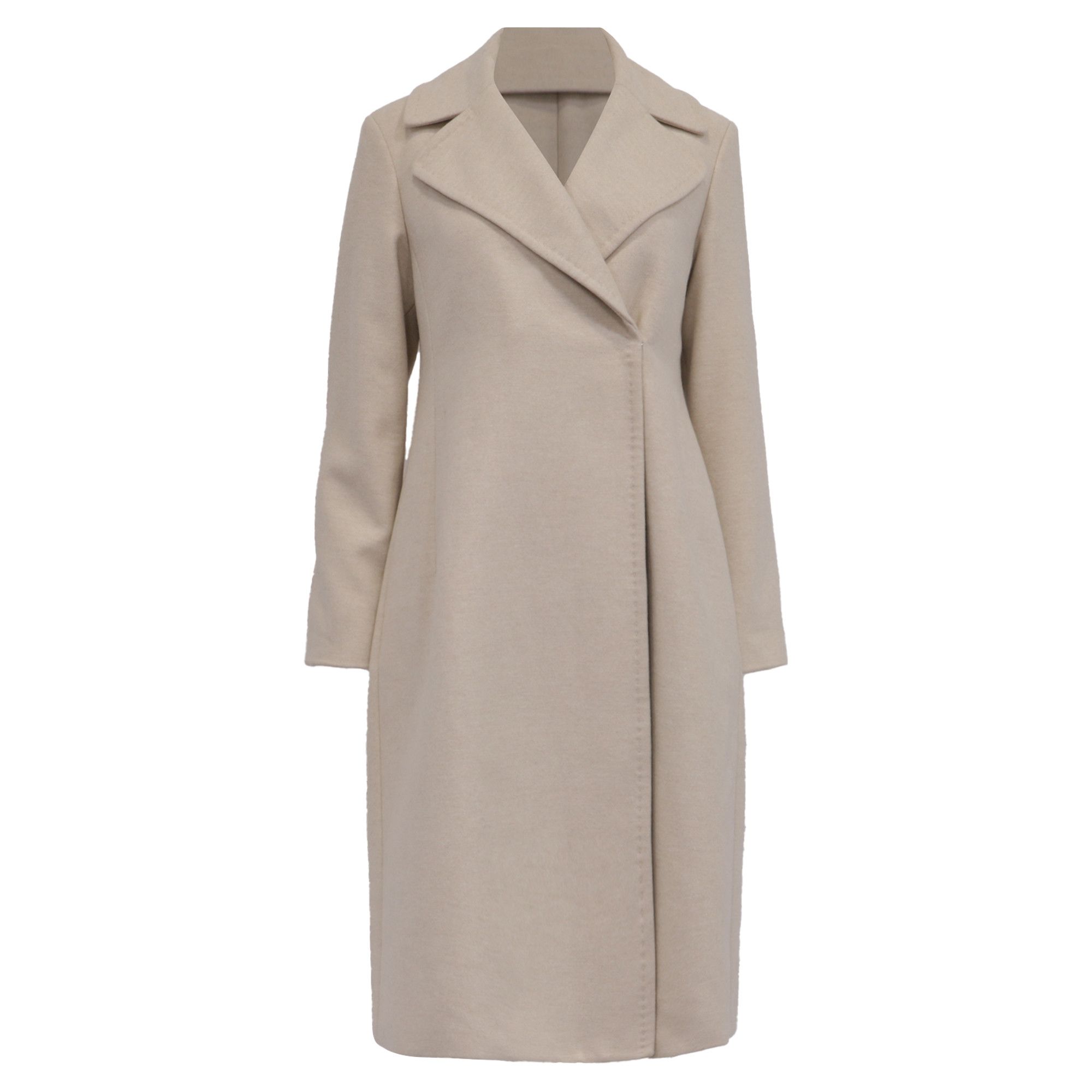 Theory Theory Double-Breasted Coat in Beige Wool Size XXS / US 00 / IT 34 - 1 Thumbnail