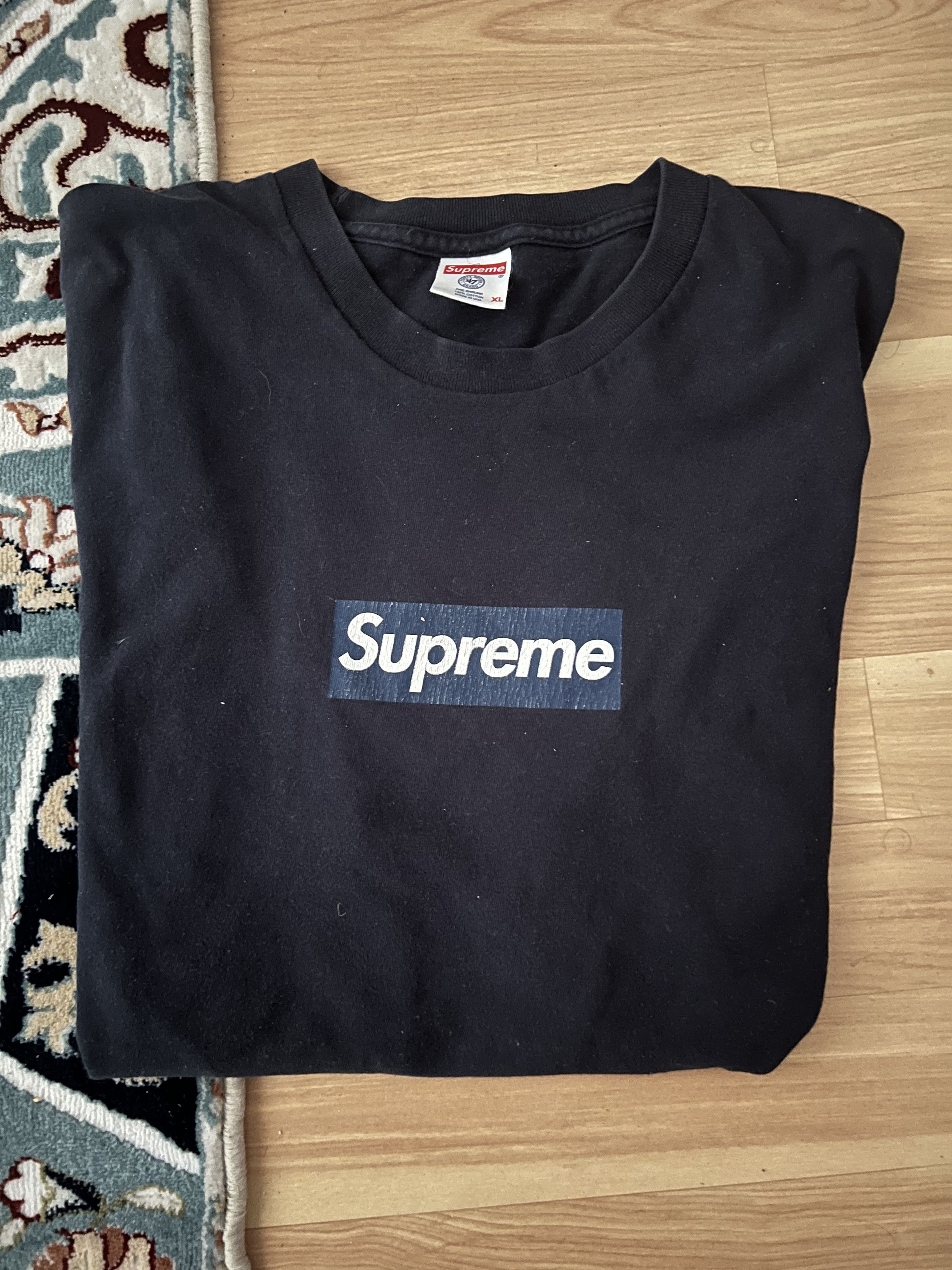 Supreme New York Yankees Box Logo Tee Navy