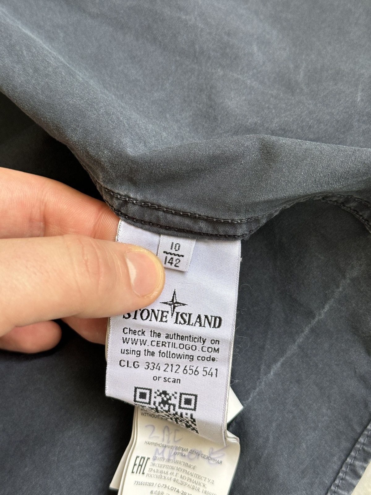Stone Island Stone Island Junior Stone Wash Cotton Grey Zip Overshirt 10Y Size US XXS / EU 40 - 20 Thumbnail