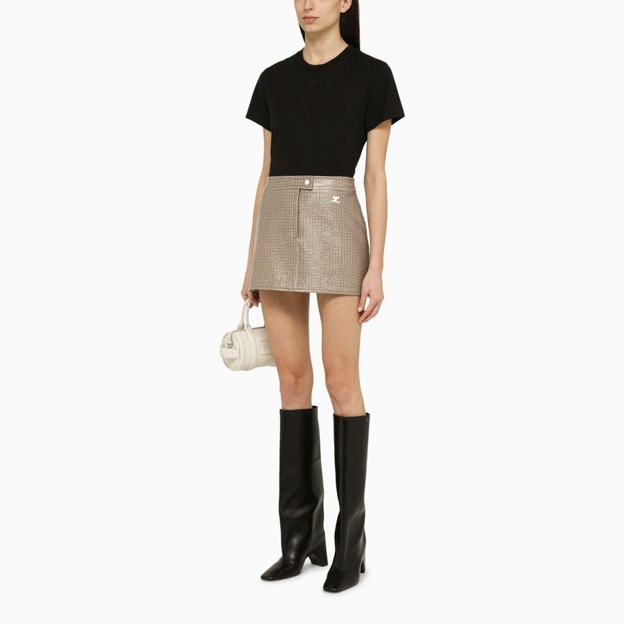 Courreges o1d2blof0824 Plaid Mini Skirt in Brown Size 26" / US 2 / IT 38 - 2 Thumbnail