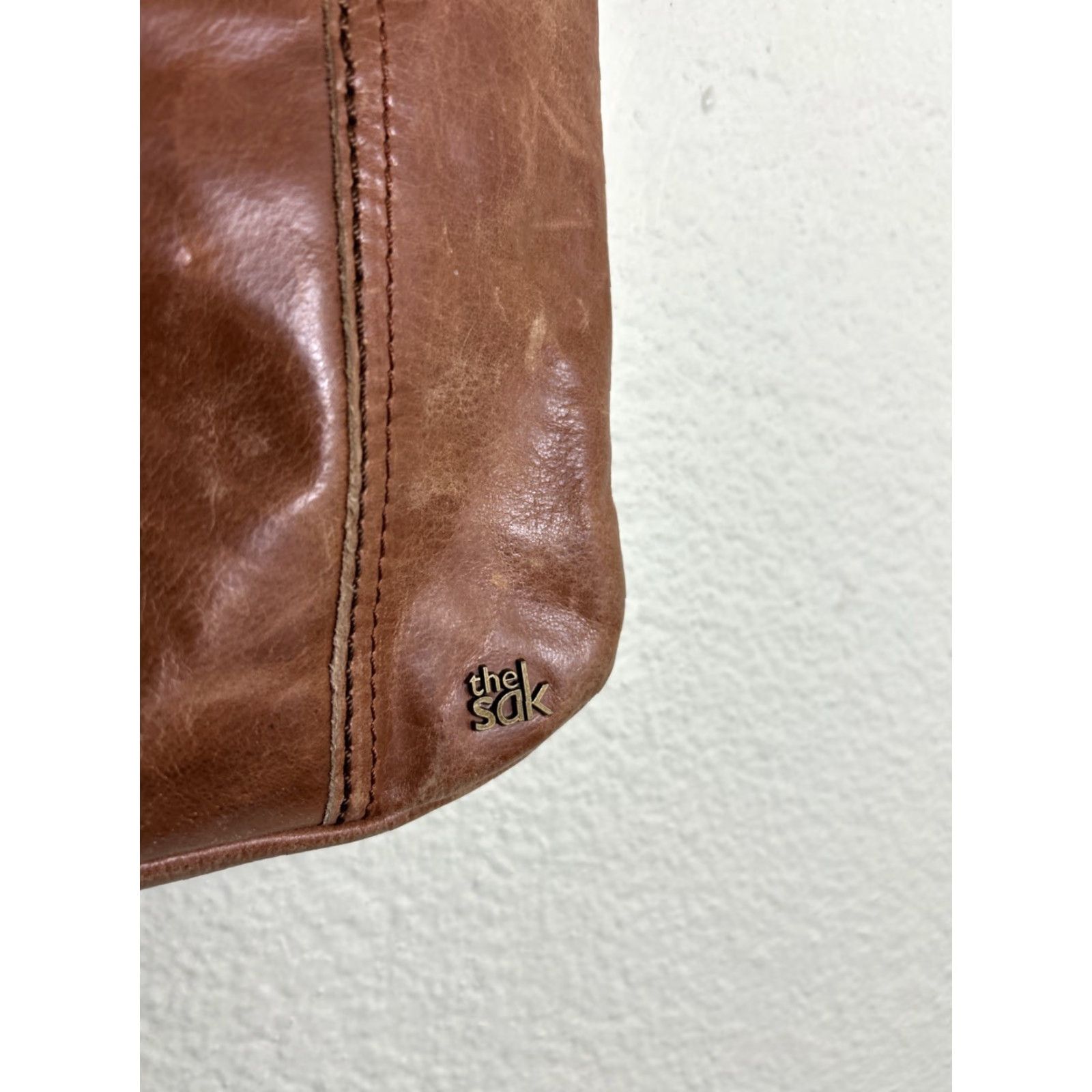 The Sak The Sak Light Brown Leather Purse Crossbody Boho 11x11x3" Ladies Browns Crossbody Bag Boho Leather Purse Women Size ONE SIZE - 4 Thumbnail