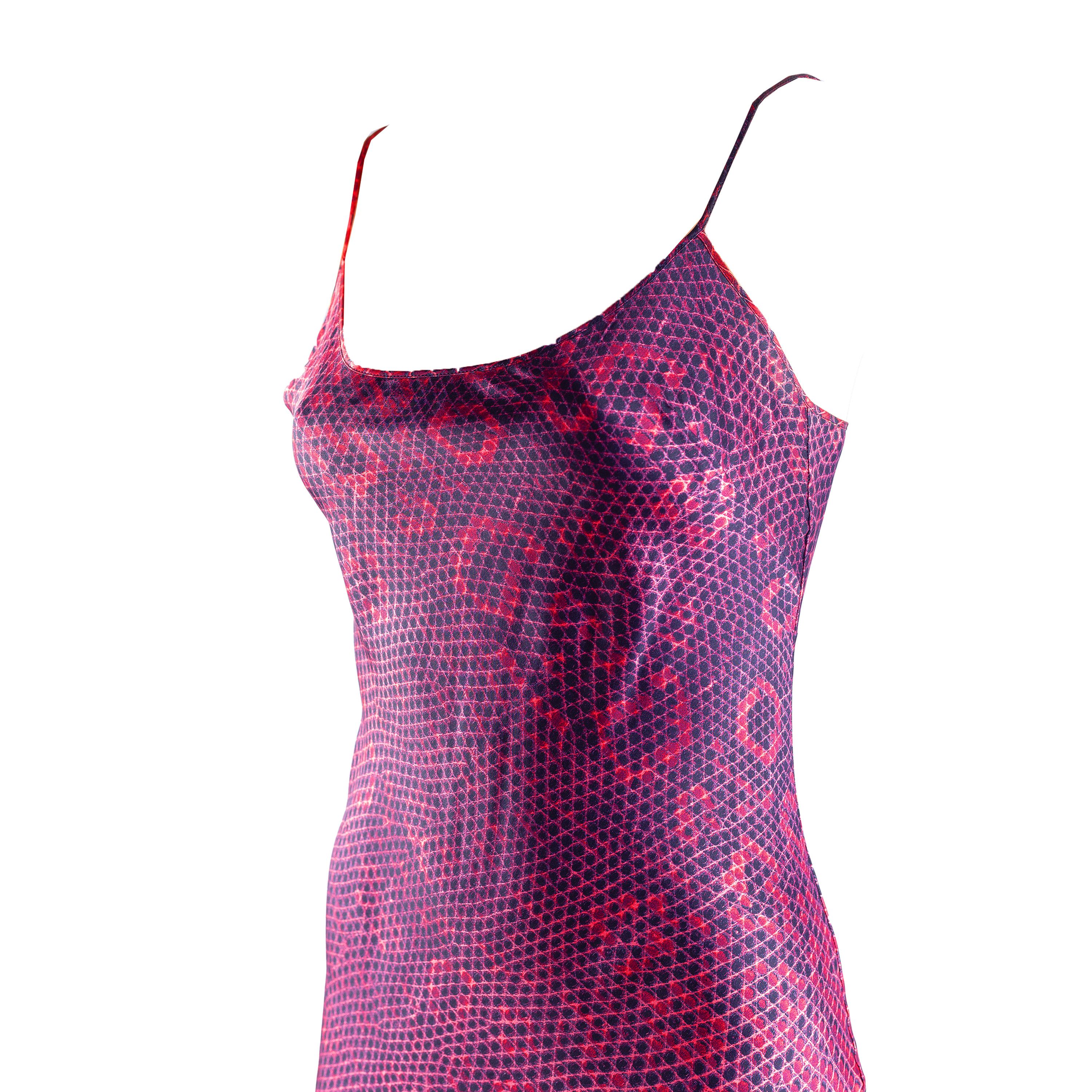 Just Cavalli × Roberto Cavalli Roberto Cavalli SS 2001 Vintage Snake Print Silk Dress (M) Size M / US 6-8 / IT 42-44 - 2 Thumbnail