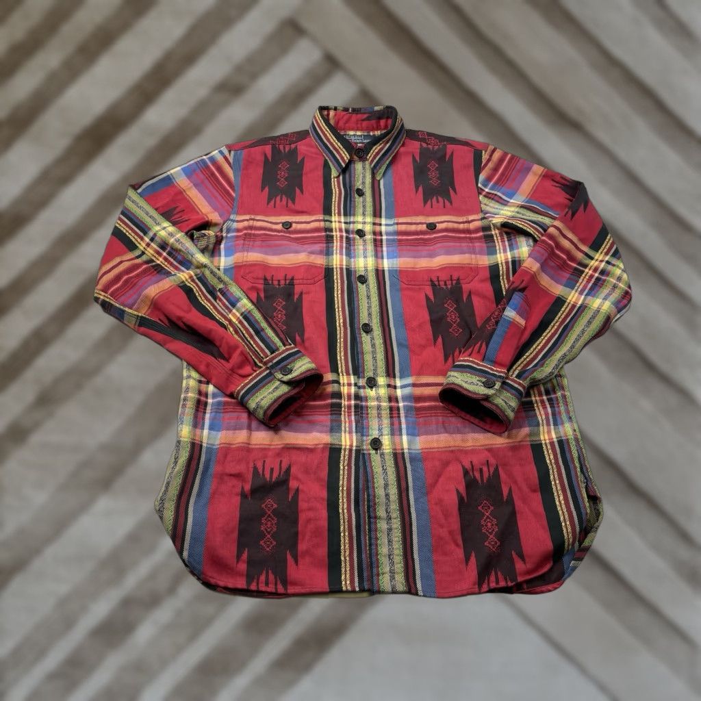 Polo Ralph Lauren VINTAGE Polo Ralph Lauren Shirt Polo Ralph Lauren Button-Down Long Sleeve Red Beacon Aztec Small Men Regular Shirt Size US S / EU 44-46 / 1 - 1 Thumbnail