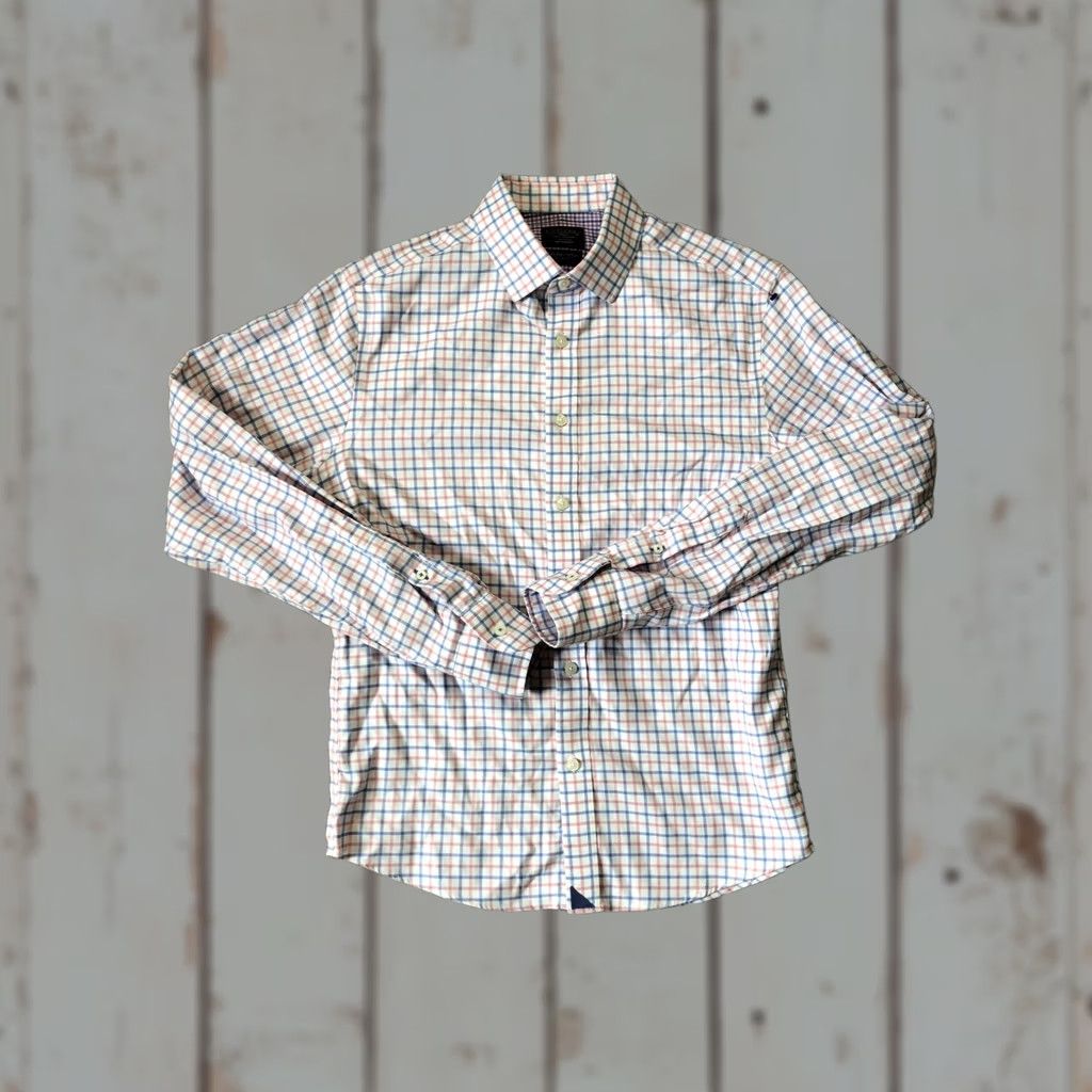 UNTUCKit UNTUCKit Shirt Slim Fit Wrinkle-Resistant White Blue Red Plaid Button-Front Check Cotton Made in Mauritius S Small Mens Adult Small XS? Size US S / EU 44-46 / 1 - 1 Thumbnail