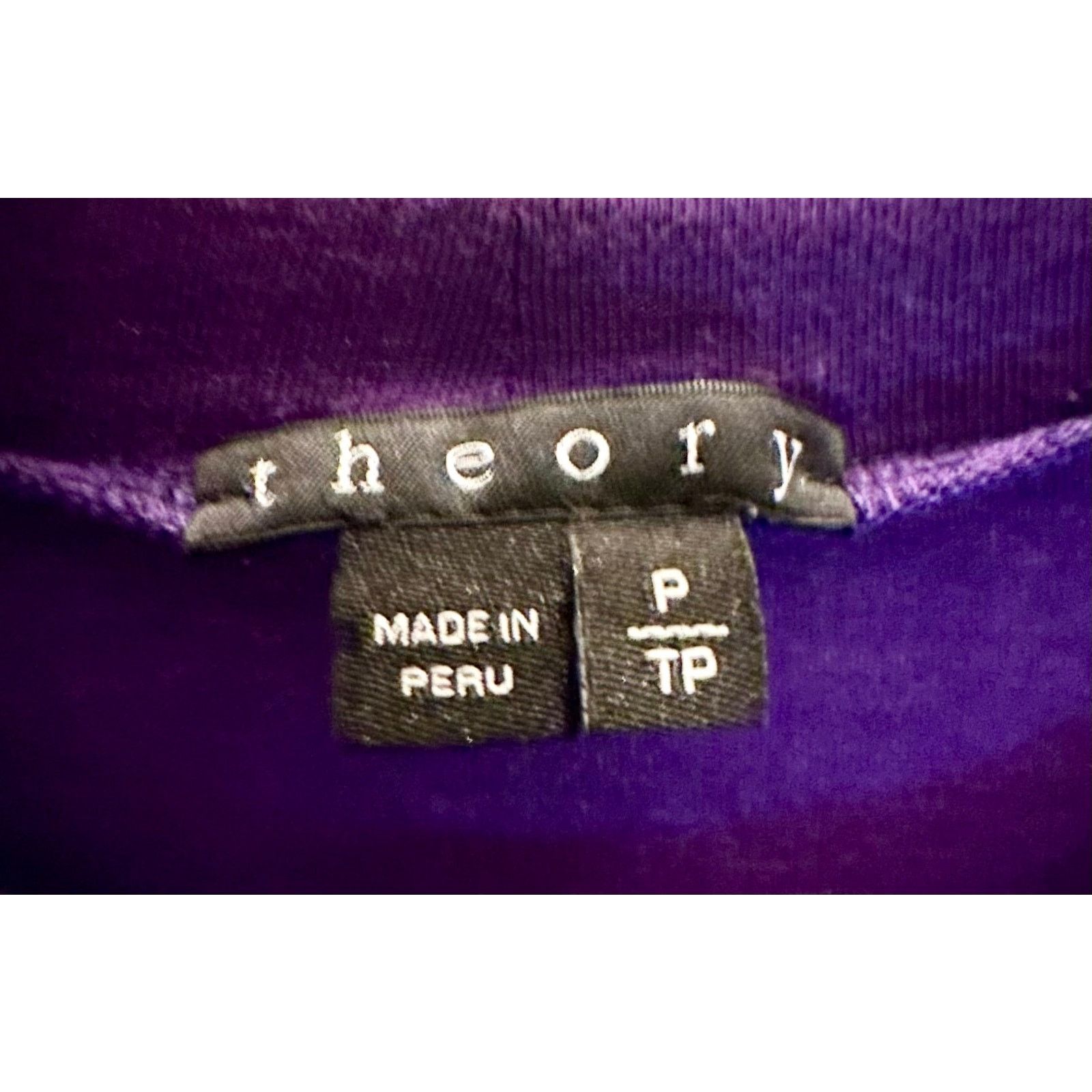Theory Theory Purple Long Sleeve Stretch Cotton Top Size P Small Size S / US 4 / IT 40 - 2 Thumbnail