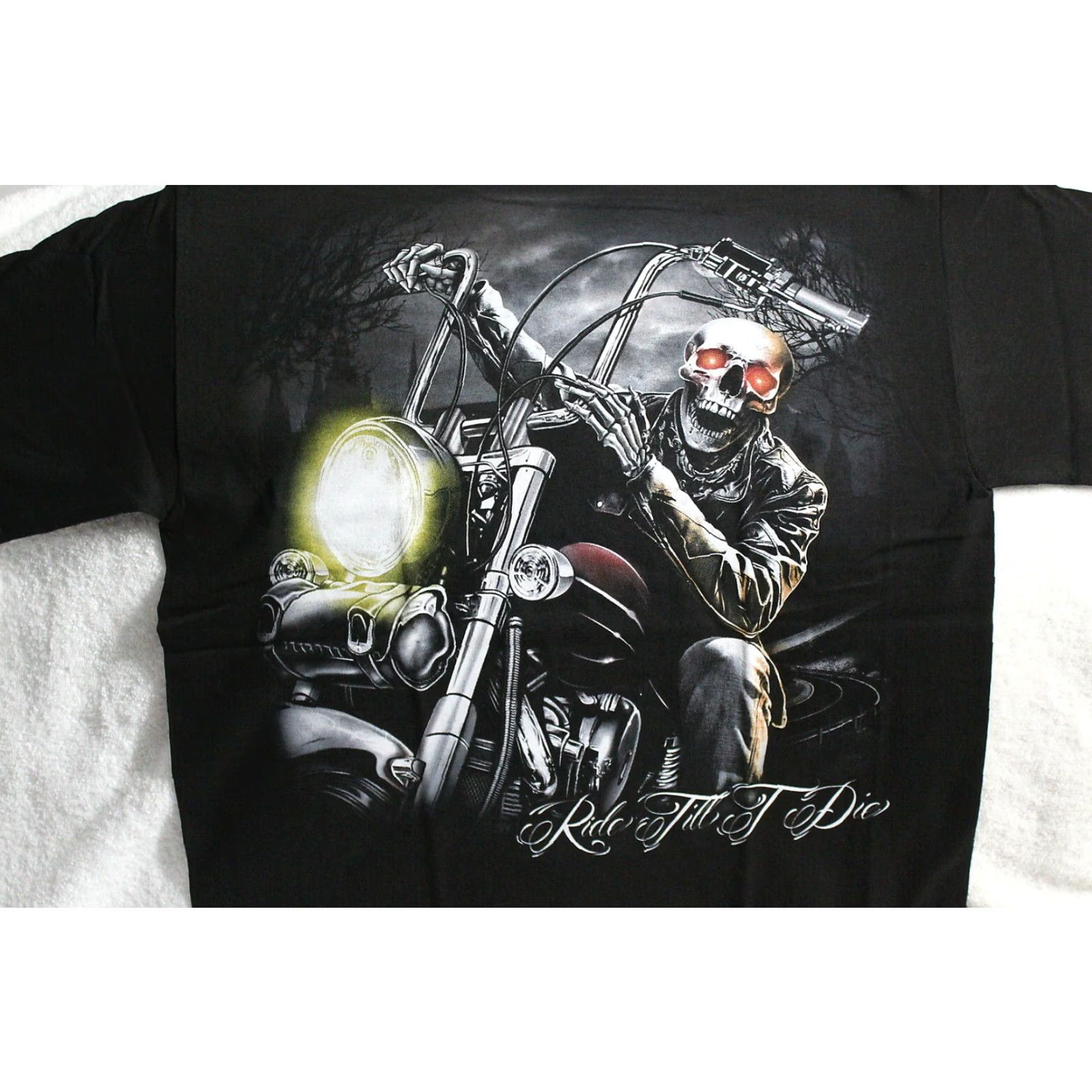 Vintage VINTAGE ALSTYLE Skeleton Biker Motorcycle Graphic Tee T-Shirt Men's Medium Black Ride Till T Die Size US M / EU 48-50 / 2 - 2 Thumbnail