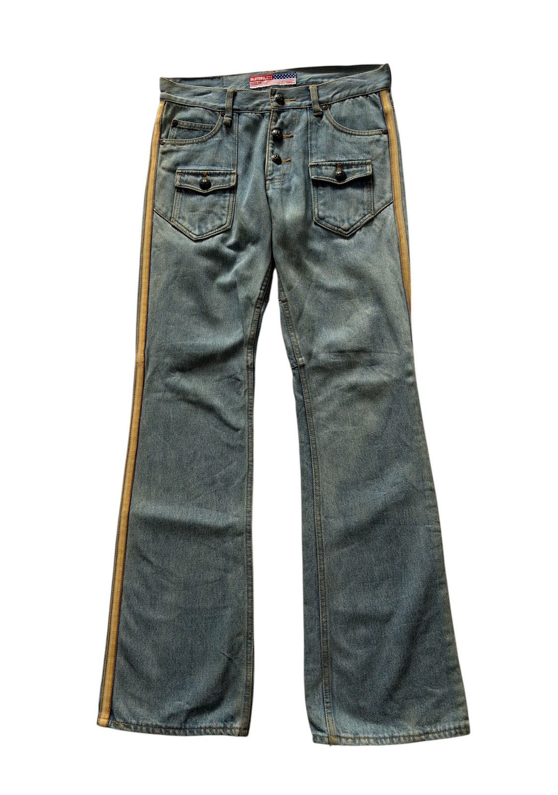 Japanese Brand BLUTENBLATT FLARE DISTRESSED JEANS Size US 30 / EU 46 - 1 Thumbnail