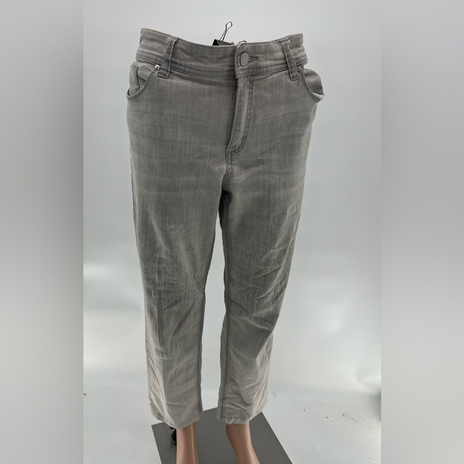 Chicos Chico's Women's Gray Denim Stretch Platinum Pants Size 30" / US 8 / IT 44 - 4 Thumbnail