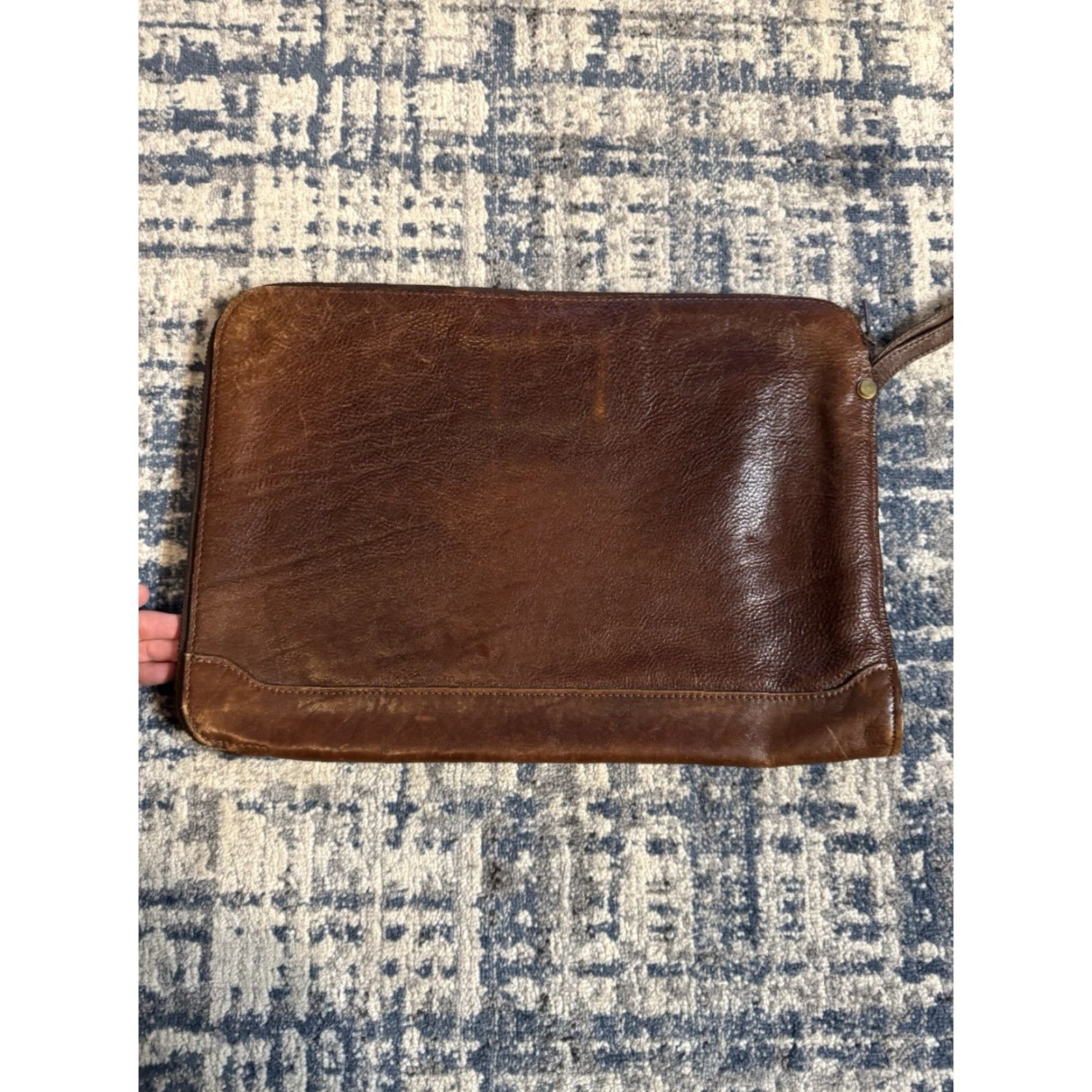 Vintage VINTAGE Renwick Briefcase Leather Bag Medium Brown Canada Mens Oxhide Slim Underarm Writing Case 15.5 x 11 Outer Pockets Size ONE SIZE - 3 Thumbnail