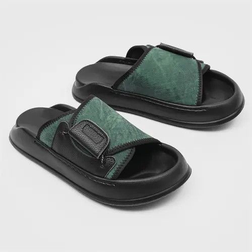 Other Stylish Green and Black Slip-On Sandals Size US 9 / EU 42 - 3 Thumbnail