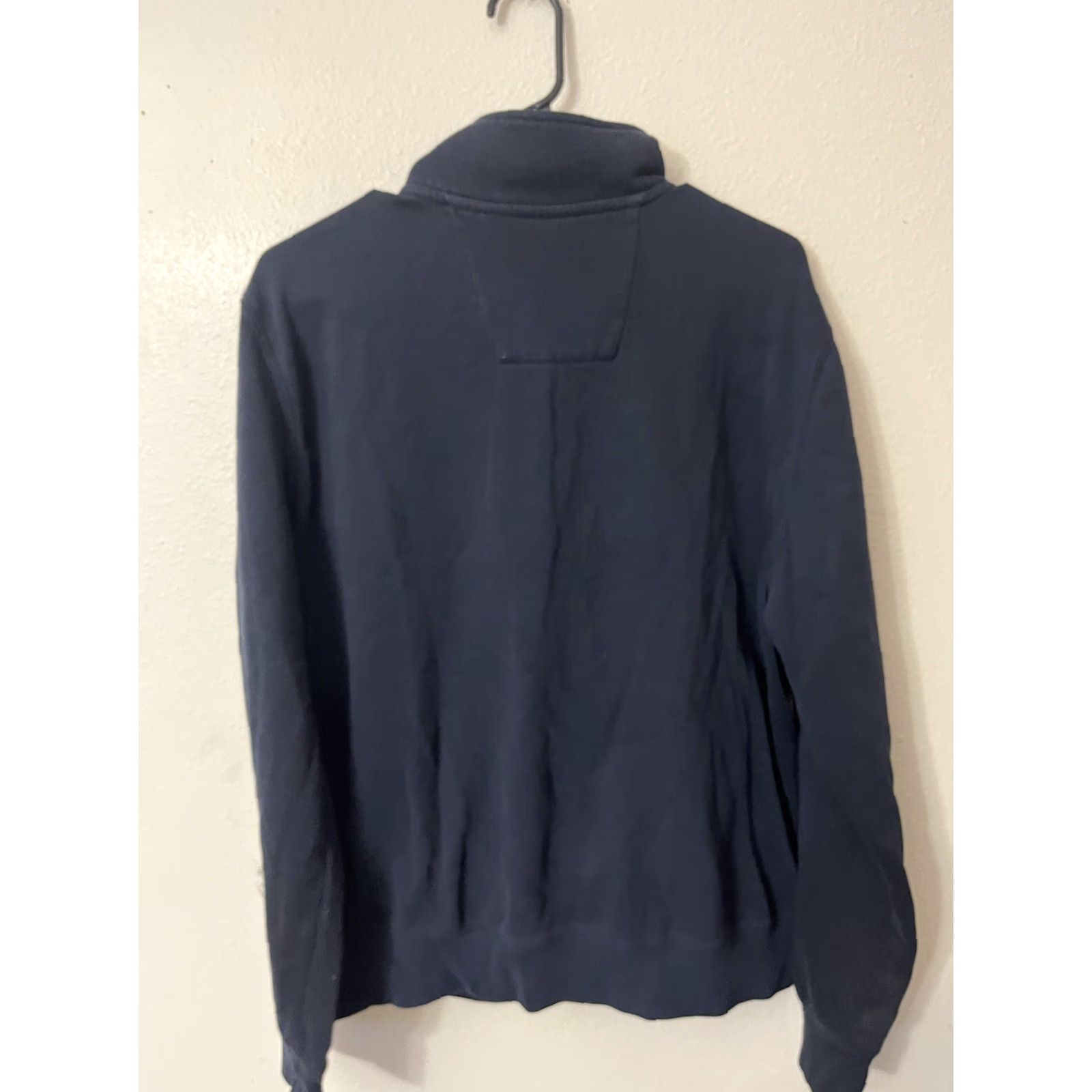 Nautica Nautica Pullover Sweater Men L 1/4 Zip Navy Blue Solid - Golf | Knit Fleece - Breathable Pullover Cardigan Style (Regular) Size US L / EU 52-54 / 3 - 2 Thumbnail