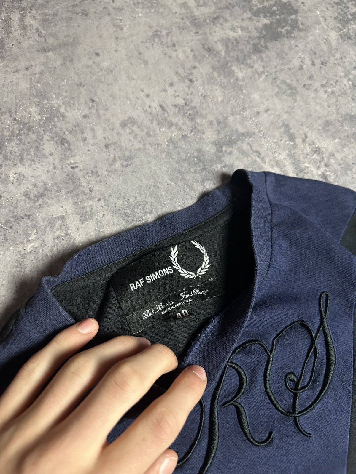 Fred Perry × Raf Simons Raf Simons X Fred Perry Black Raglan Sleeve T-shirt Size US XL / EU 56 / 4 - 5 Thumbnail