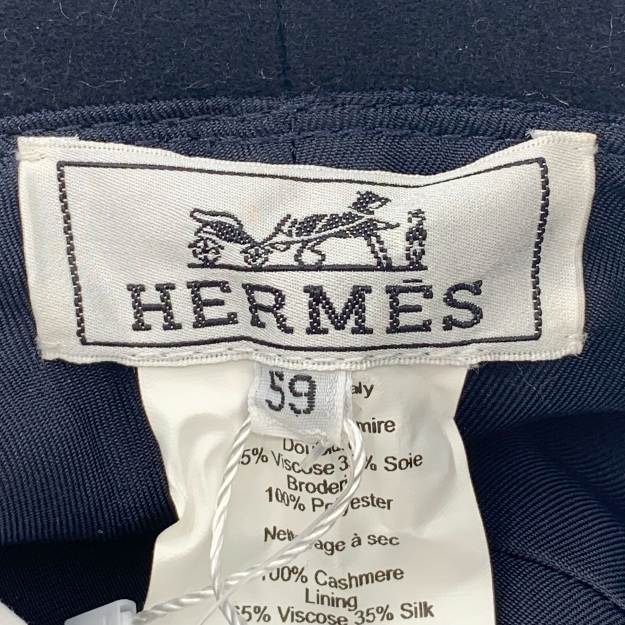 Hermes Hermes Cashmere Embroidered Fisherman Hat 59cm Chapeau Femme Size ONE SIZE - 2 Thumbnail