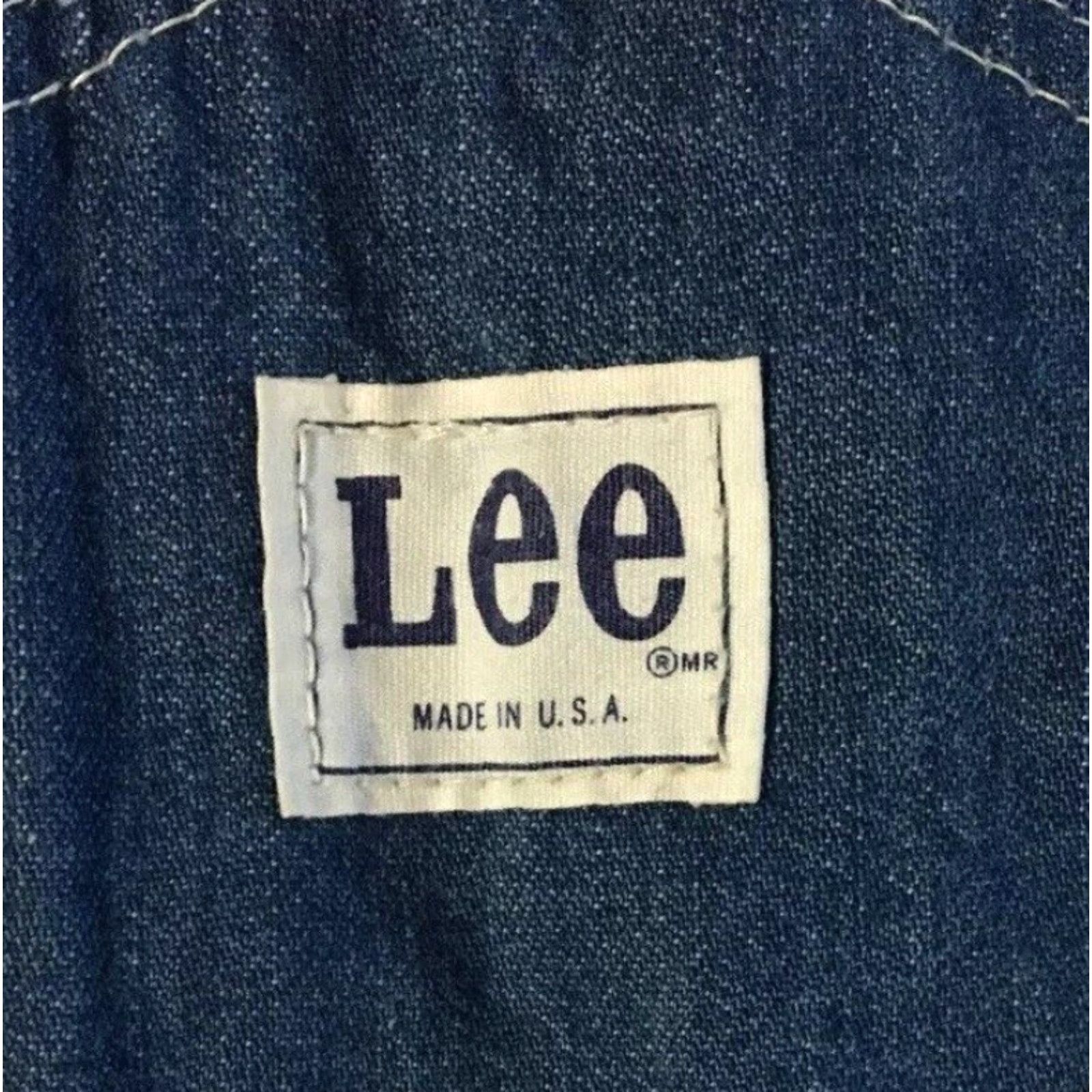 Lee Vtg 70s Lee Faded Distress Denim Overalls 27 USA Biker Punk Grunge Trucker 80s Denim Overalls Men 27 Blue USA Engineered for Workwear Style: Overalls Size US 27 - 3 Thumbnail