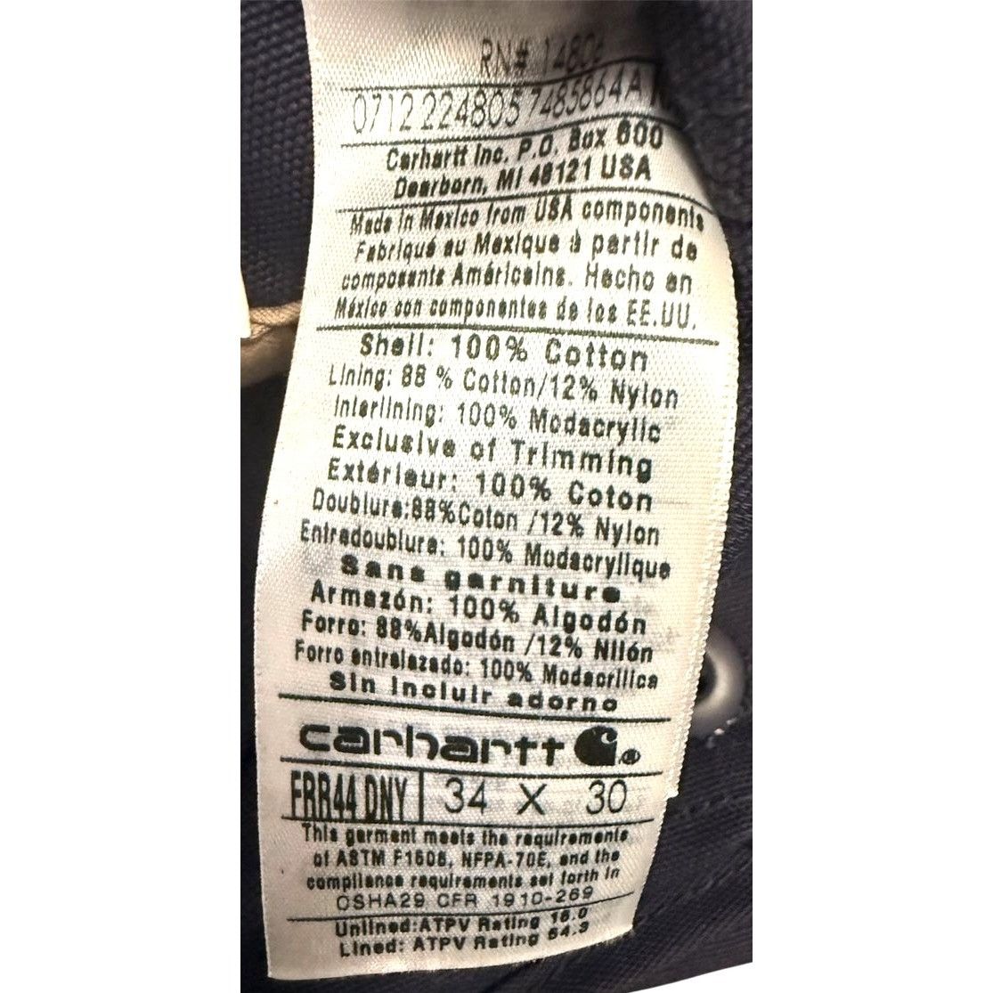 Carhartt Carhartt Mens Navy Blue FR Duck Bib Overall Quilt Lined Sz 3 Size US 34 / EU 50 - 10 Thumbnail