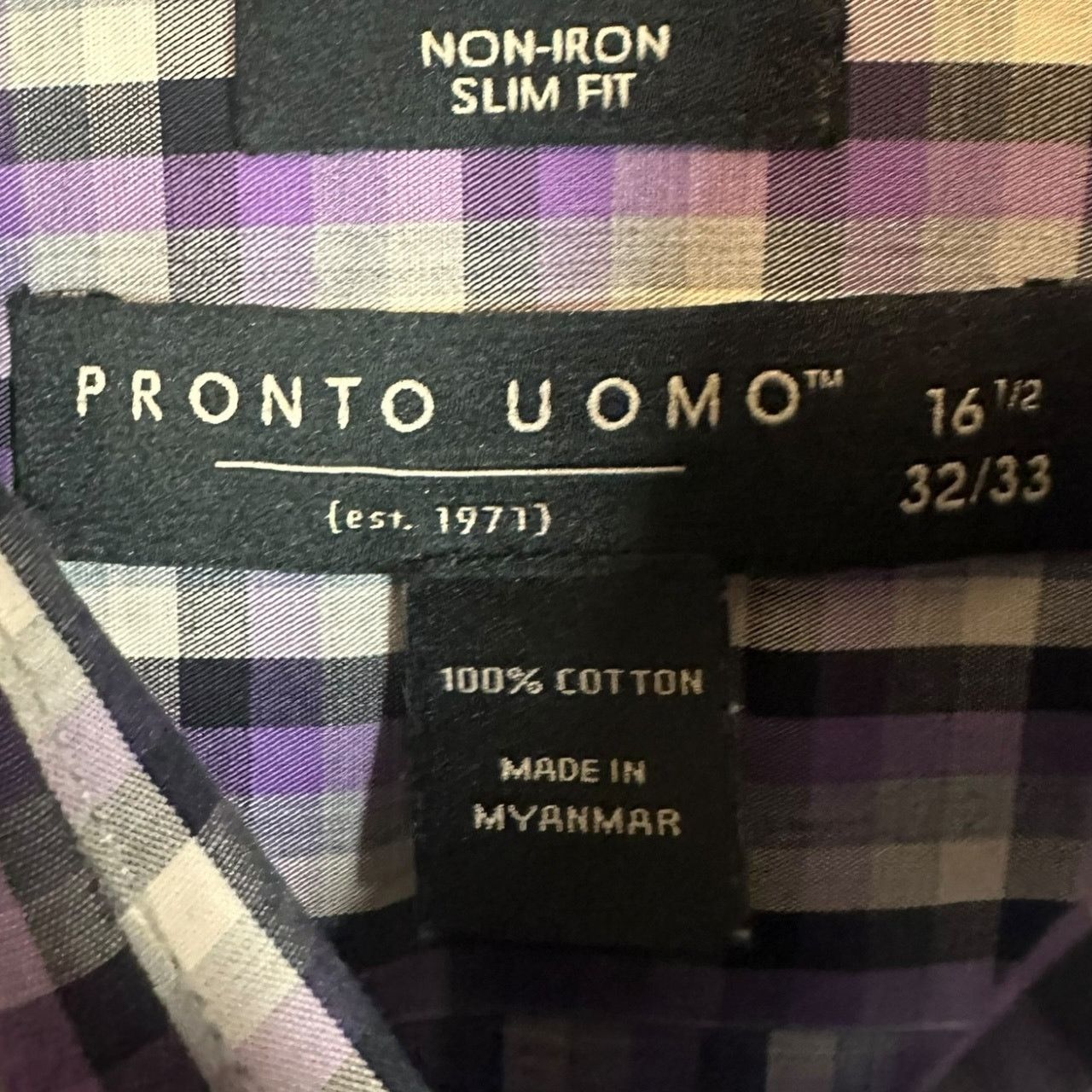 Pronto Uomo Pronto Uomo Men’s L Button-Down Long Sleeve Dress Shirt Size US L / EU 52-54 / 3 - 5 Thumbnail