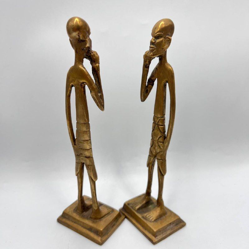 Vintage Vintage Bronze African Men Figurines Ethnic Tribal Art Size ONE SIZE - 3 Thumbnail