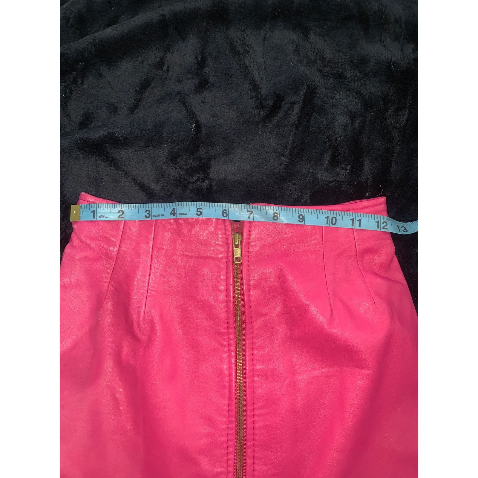 Other VINTAGE 80s VAKKO PINK LEATHER ZIP FRONT MINI SKIRT 4 Size 24" / US 00 / IT 34 - 7 Thumbnail