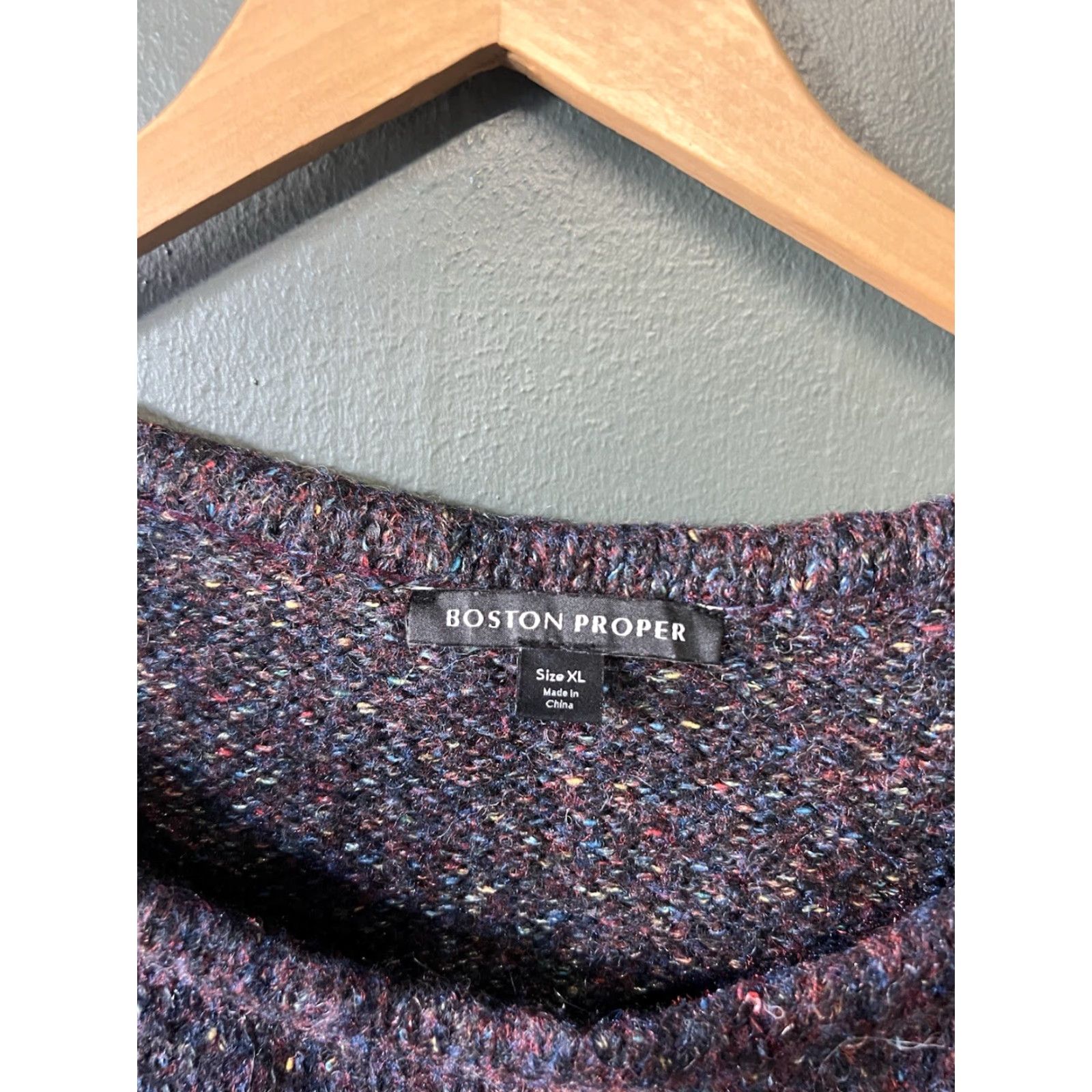 Boston Proper Boston Proper Womens Purple Knit Pullover Sweatshirt XL Pullover Sweatshirt Purple Womens Boston Proper Knit Pullover XL Women Size XL / US 12-14 / IT 48-50 - 3 Thumbnail