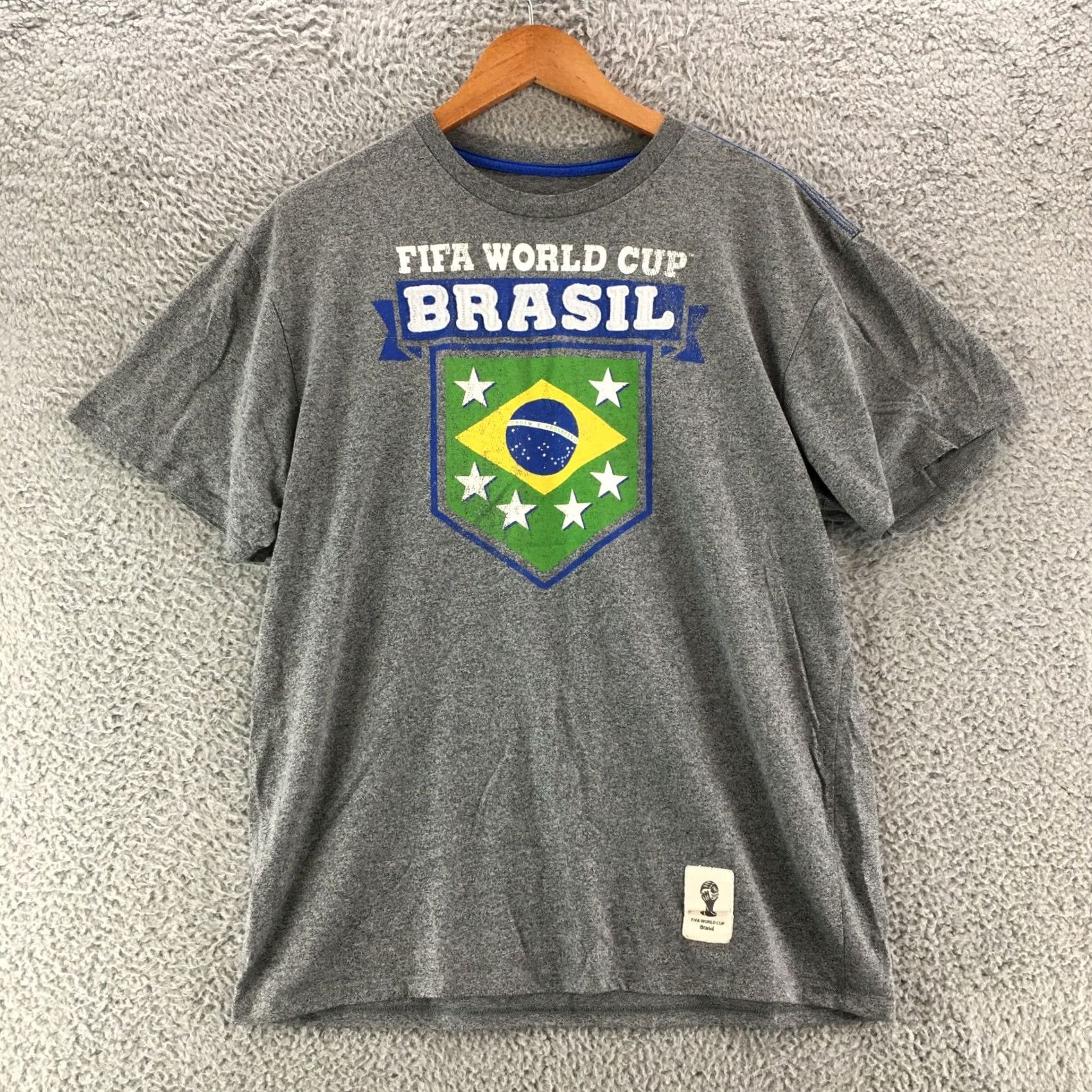 Vintage Fifa World Cup Brasil Tee TShirt Mens Small Grey Short Sleeve Graphic Print Shirt Mens Small Grey Graphic Print 90s? Size US S / EU 44-46 / 1 - 2 Thumbnail