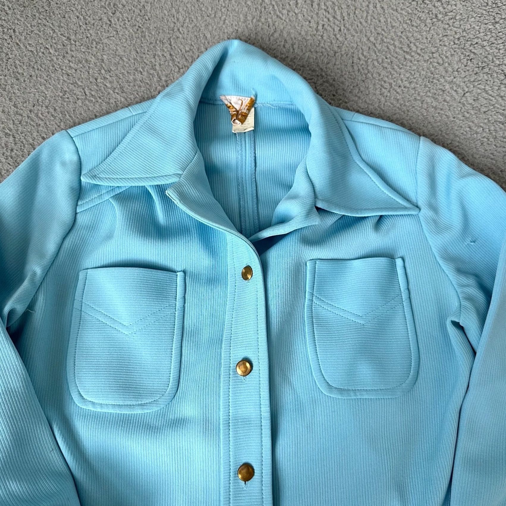 Vintage VINTAGE Joe Frank Jacket Womens 14 Blue Leisure Big Collar 70s Disco Ladies Shirt Size XL / US 12-14 / IT 48-50 - 4 Thumbnail