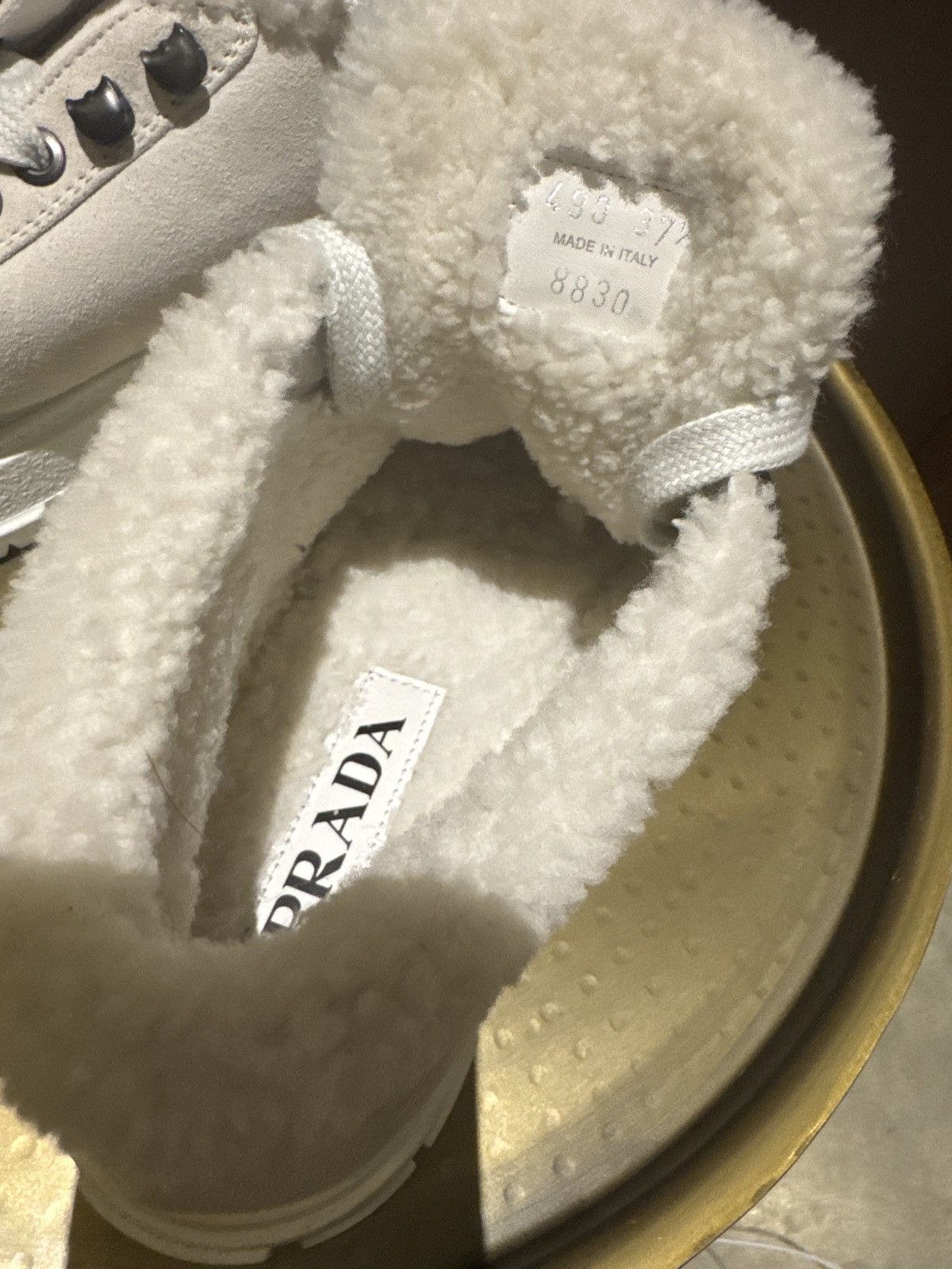Prada Prada suede platform sneaker boot in chalk white Size US 7.5 / IT 37.5 - 3 Thumbnail