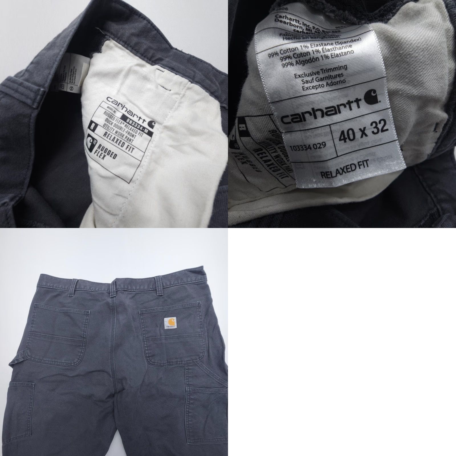 Carhartt Carhartt Rugged Flex Relaxed Canvas Double Knee Work Pants Mens 40 x 30 Inseam 30 Gray Flat Front 5-Pocket Logo Comfort Pockets Stretch Carpenter Size US 40 / EU 56 - 8 Thumbnail