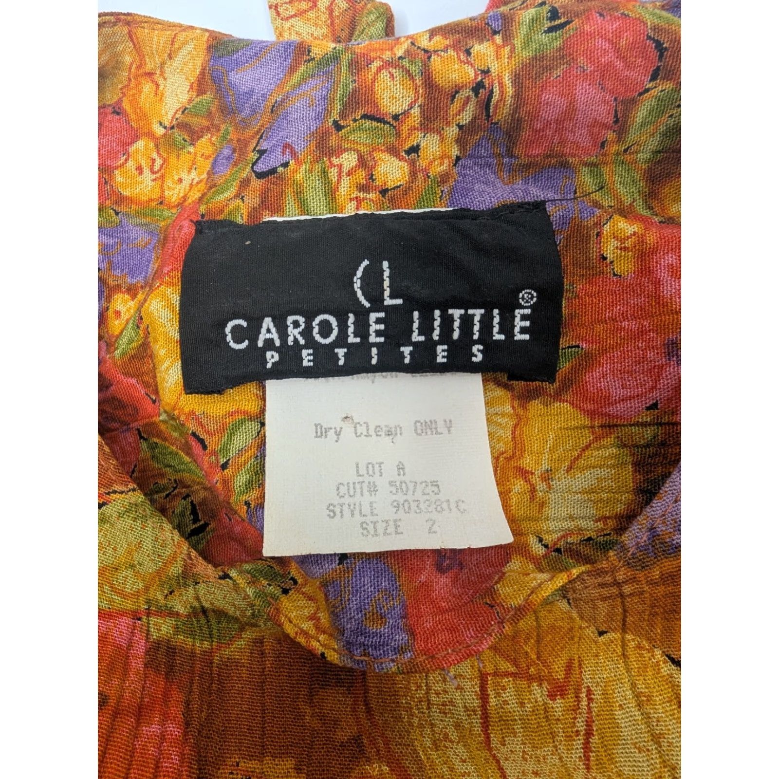 Vintage VINTAGE Carole Little Dress Women’s 2 Orange Floral Lightweight Rayon Gauze Boho Dress Size XS / US 0-2 / IT 36-38 - 7 Thumbnail