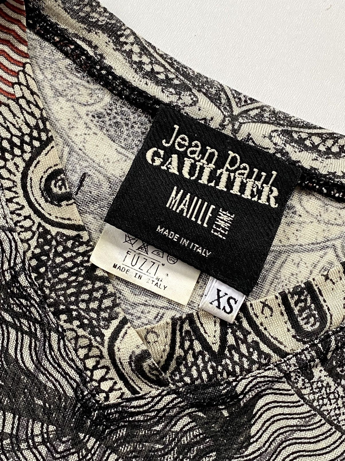 Jean Paul Gaultier SS94 Jean Paul Gaultier Dollar Banknote Tattoo Silk Mesh Top Size XS / US 0-2 / IT 36-38 - 11 Thumbnail