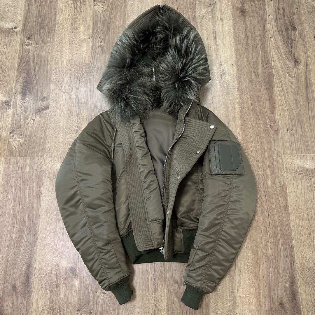 Juun.J $2925 Olive N2-B Flight Bomber Jacket Fur Hood - M-L Size US S / EU 44-46 / 1 - 3 Thumbnail