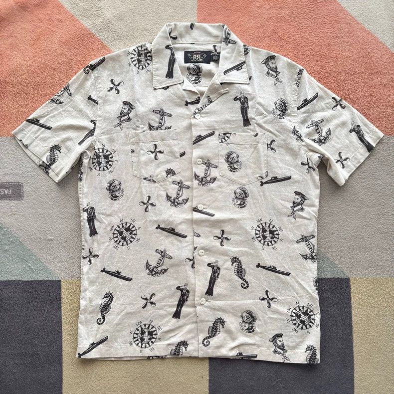 RRL Ralph Lauren RRL Ralph Lauren Sailor Navy style Hawaiian shirt short sl Size US S / EU 44-46 / 1 - 1 Thumbnail