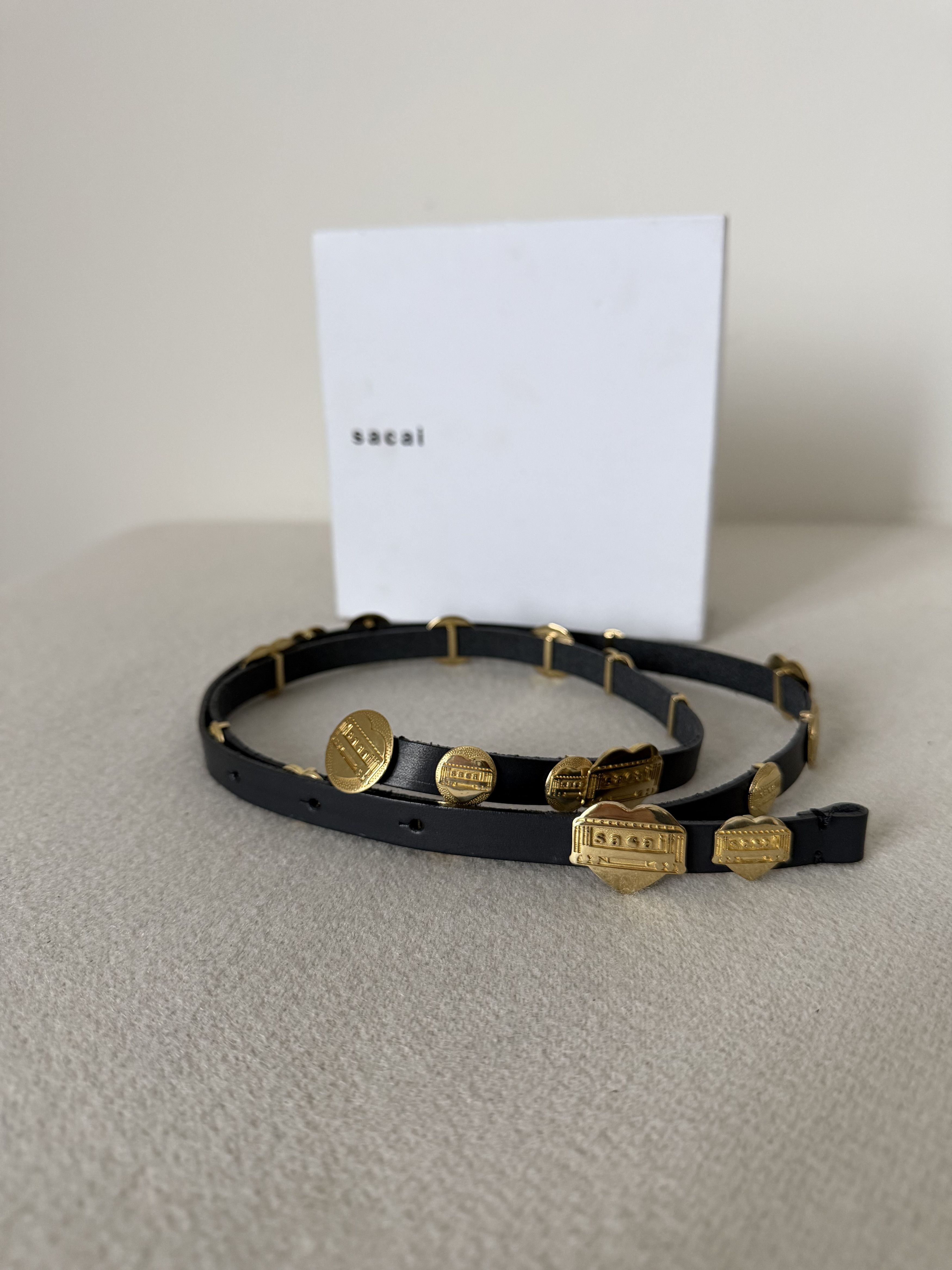 Carhartt Wip × Sacai Sacai Carhartt WIP Leather Belt in Black Gold Size ONE SIZE - 2 Thumbnail