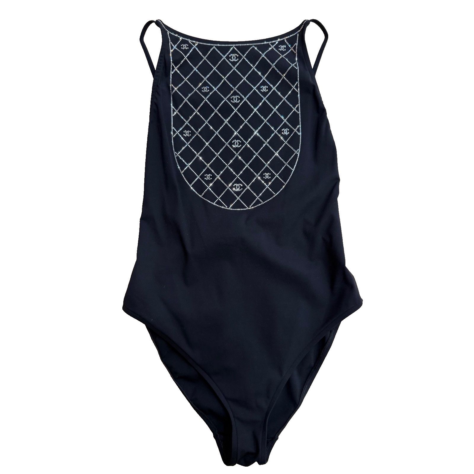 Chanel Chanel 23C Black Crystal CC Logo One Piece Swimsuit 38 Size S / US 4 / IT 40 - 1 Thumbnail