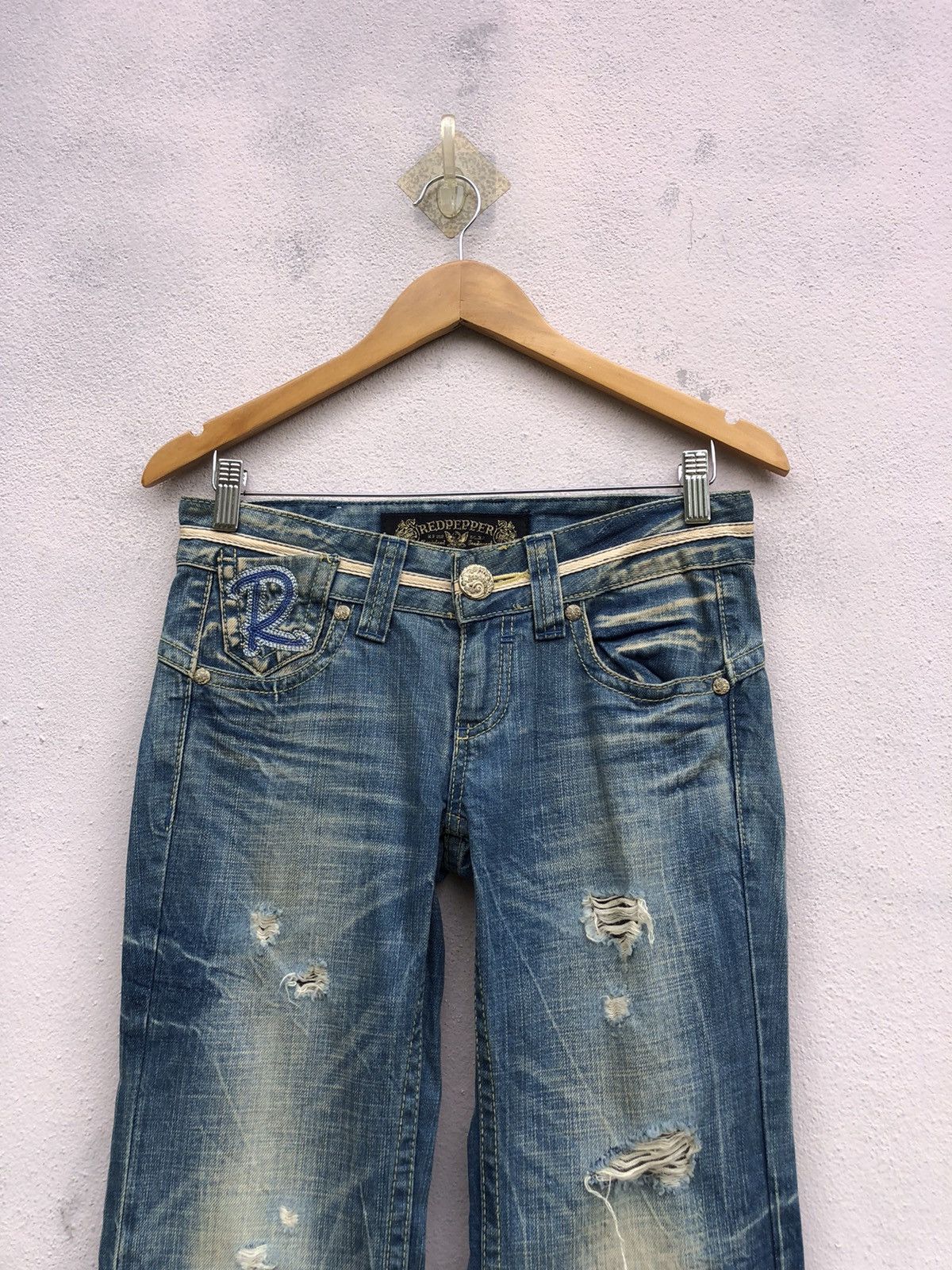 If Six Was Nine RED PEPPER Gold Label Embroidered Distressed Jeans Size US 26 / EU 42 - 4 Thumbnail