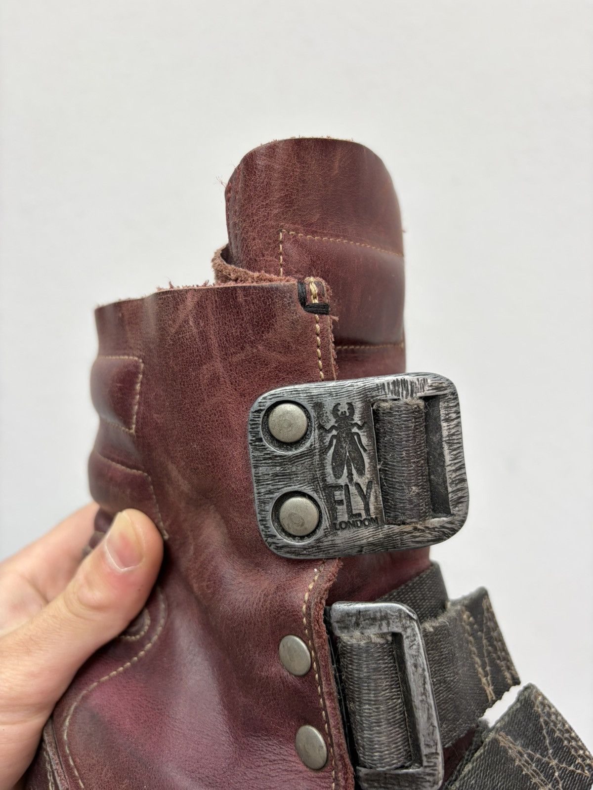 Hedi Slimane Vintage Rick Owens Vibe Leather Combat Biker Boots Archive Size US 6.5 / EU 39-40 - 15 Thumbnail
