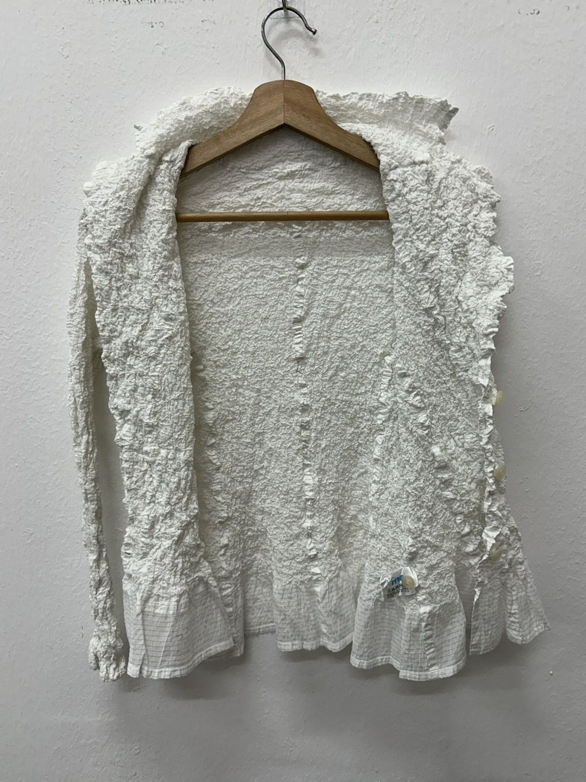 Pleats Please Issey Miyake Issey Miyake Me Frilled Jacket White Cotton/Polyester Japan Size US S / EU 44-46 / 1 - 14 Thumbnail