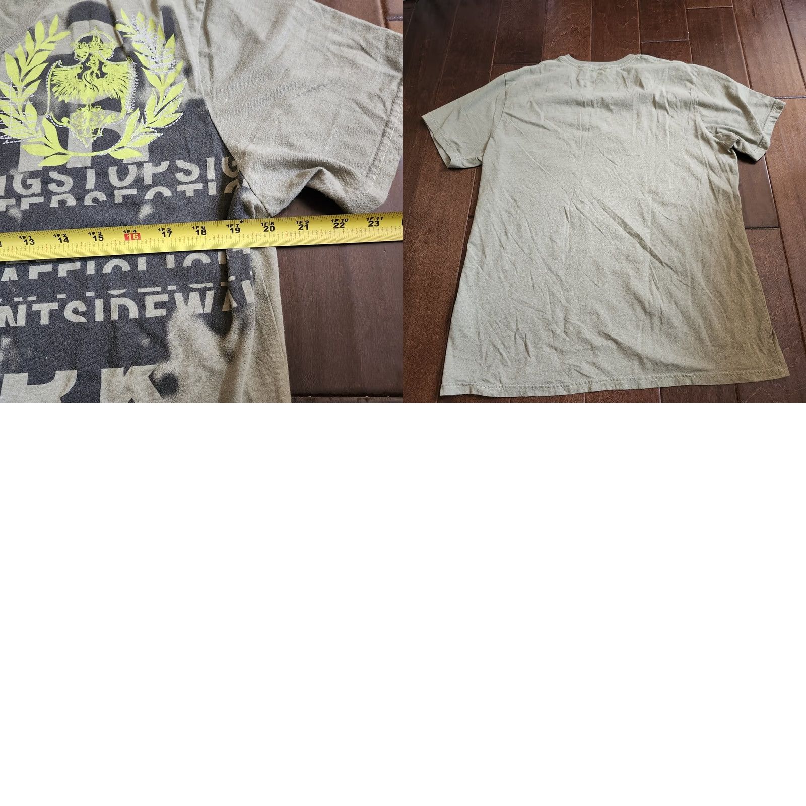 DKNY DKNY T-Shirt Men Green V-Neck Short Sleeve Size L Regular Cotton Polyester Graphic Print Shirt Mens Size US L / EU 52-54 / 3 - 9 Thumbnail
