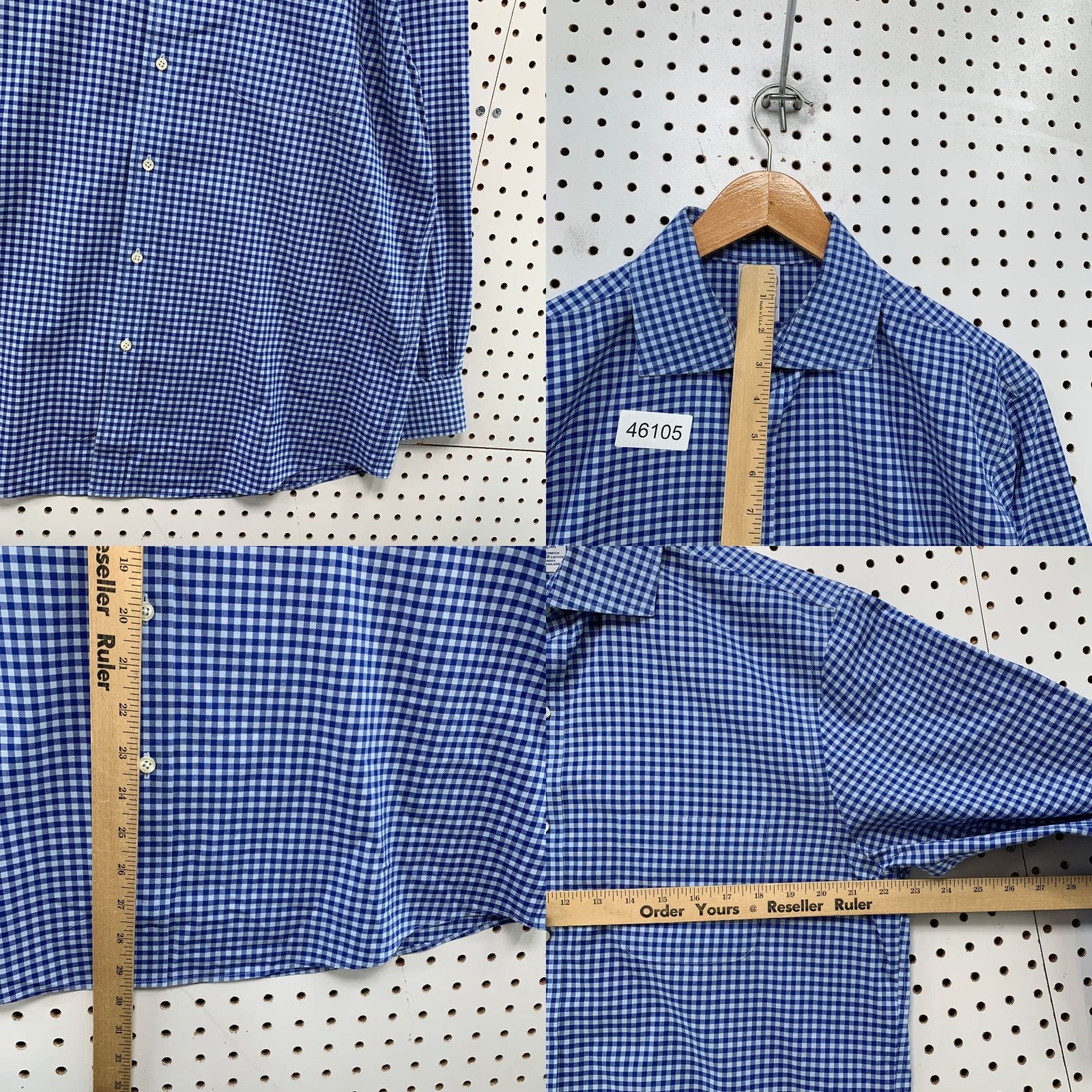 Brooks Brothers Brooks Brothers Button Shirt Mens Large Neck 15.5 32 Blue Check Non Iron Stretch Dress Shirt Regular Long Sleeve Mens Size US L / EU 52-54 / 3 - 8 Thumbnail