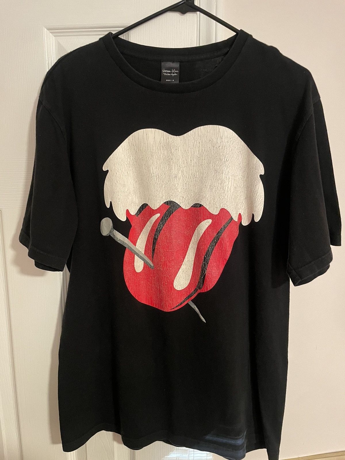 image of Number N Ine x The Rolling Stones Number (N)Ine X The Rolling Stones T-Shirt in Black (Size 2XL)