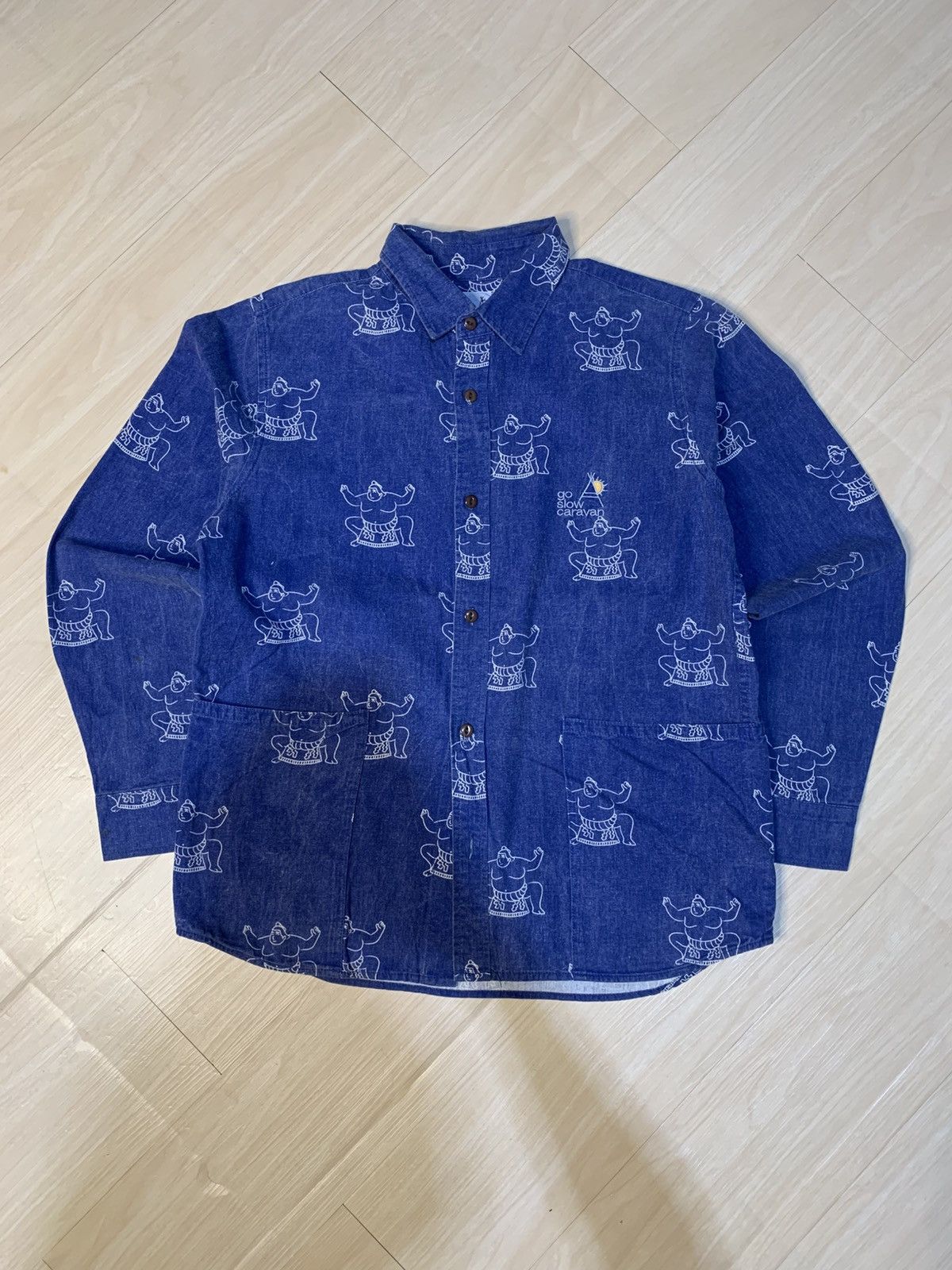 go slow caravan Go Slow Caravan Button Ups Denim Shirt Size US L / EU 52-54 / 3 - 1 Thumbnail
