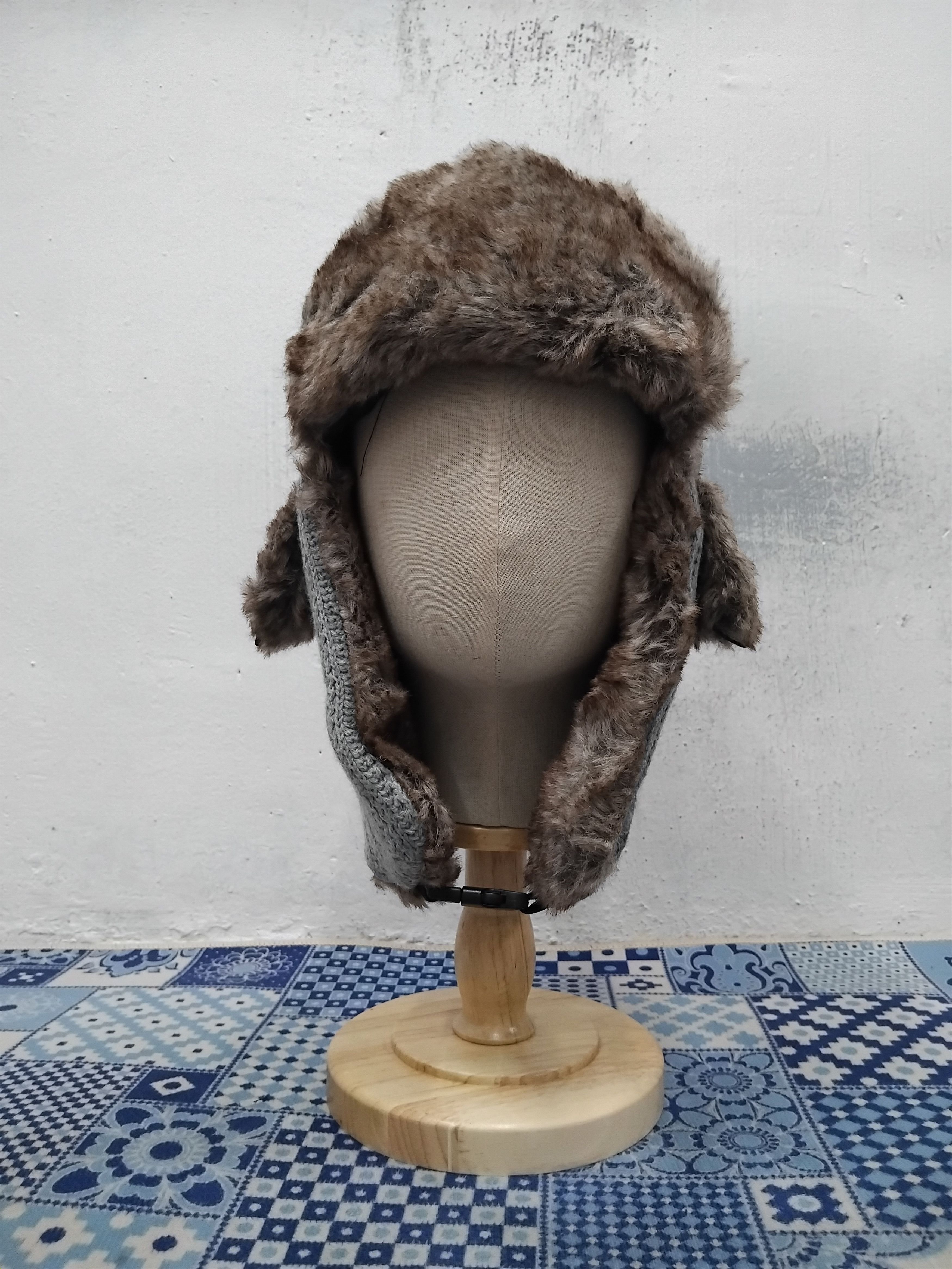 Japanese Brand 💥Unbranded grey winter fur hat Size ONE SIZE - 4 Thumbnail