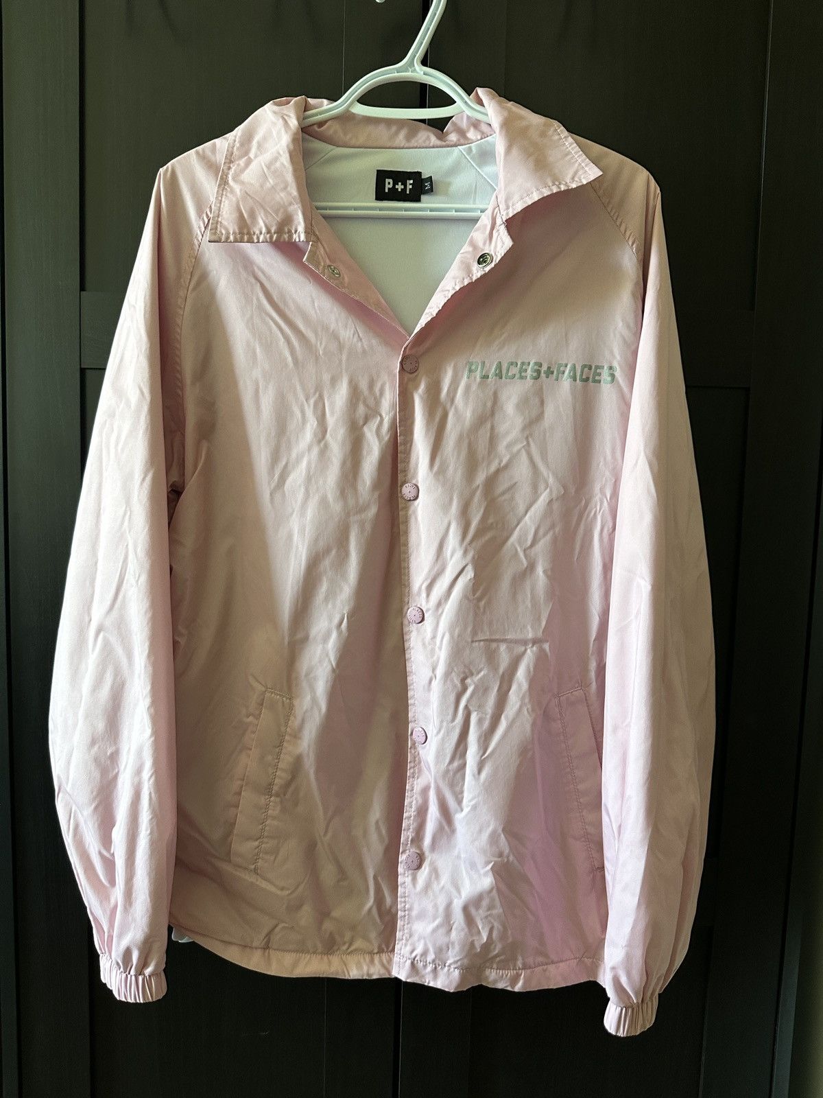 Places + Faces Places + Faces Nylon Reflective Pink Coach Jacket Size US M / EU 48-50 / 2 - 1 Thumbnail