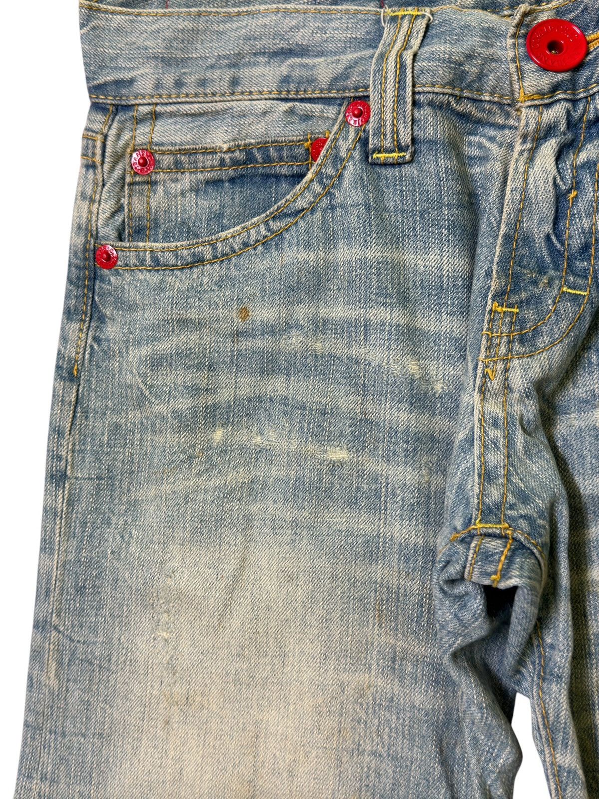 Japanese Brand Vintage COCOLULU Printed logo Distressed Acid Wash Denim Size US 31 - 10 Thumbnail