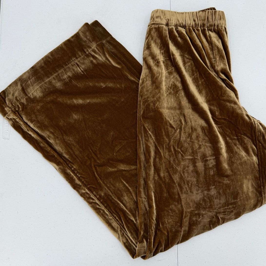 Faherty NWT Faherty Stretch Silk Blend Velvet Gold Genevieve Pants Size 26" / US 2 / IT 38 - 5 Thumbnail