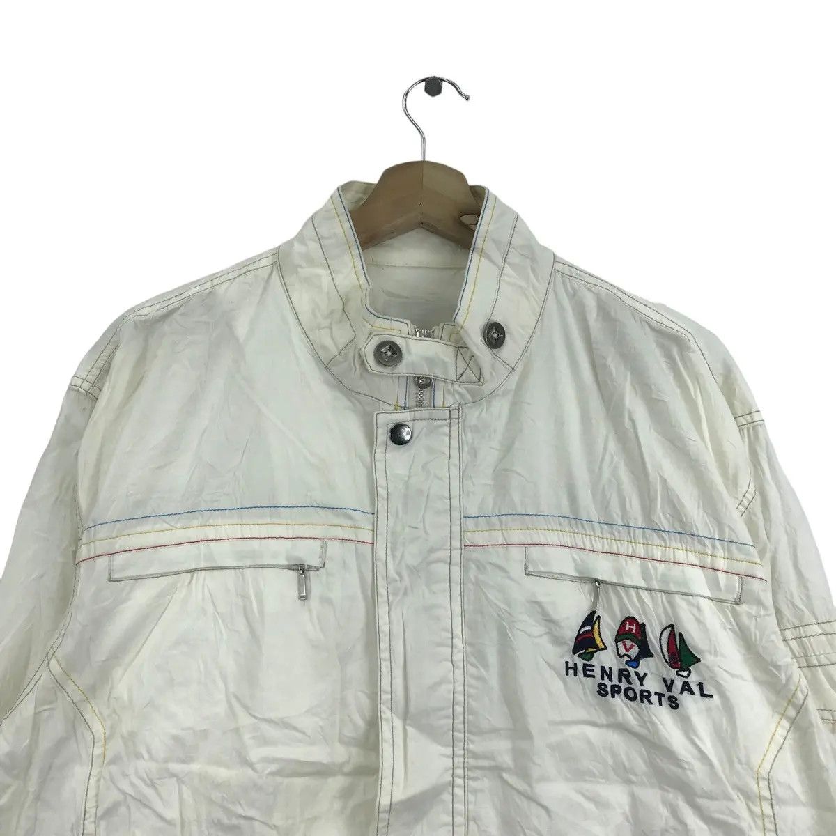 Vintage Vtg HENRY VAL SAILING Gear Sport Denim Jeans White Jacket Size US M / EU 48-50 / 2 - 2 Thumbnail