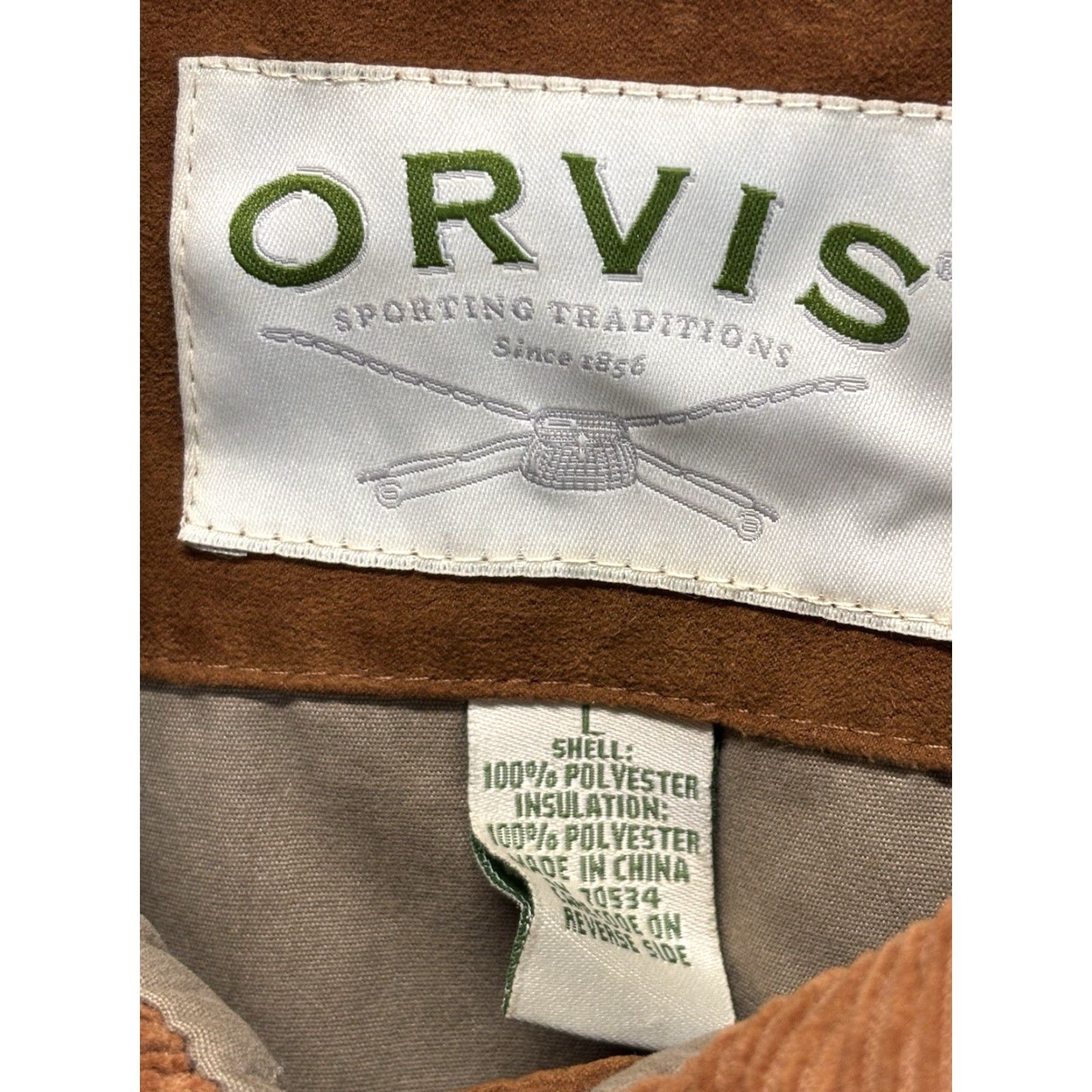 Orvis Orvis Micosuede Vest Sz Large Men’s Brown Corduroy Collar Insulated Quilted Gorp Size US L / EU 52-54 / 3 - 6 Thumbnail