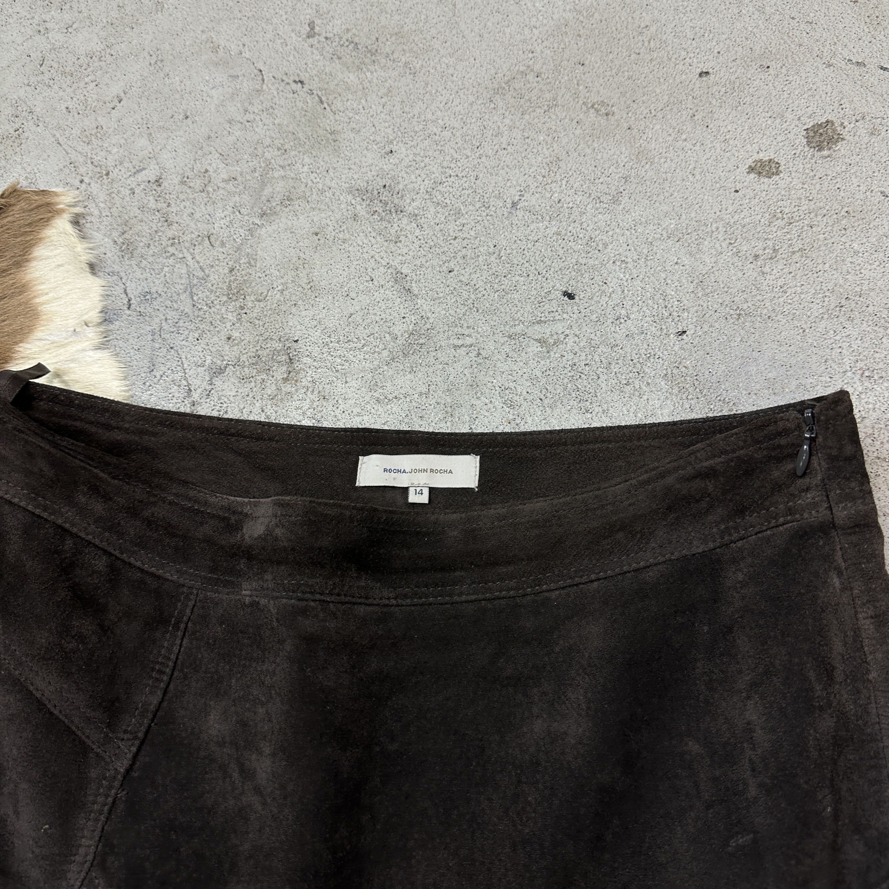 Vintage Vintage Leather Chocolate Brown Rocha John Rocha Skirt Y2K Size 27" / US 4 / IT 40 - 3 Thumbnail