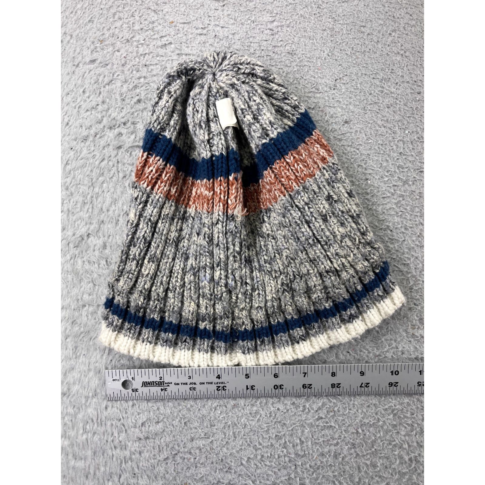 Vintage Screamer Beanie Toque Adult One Size Gray Blue Knit Snow Acrylic Ski Size ONE SIZE - 5 Thumbnail