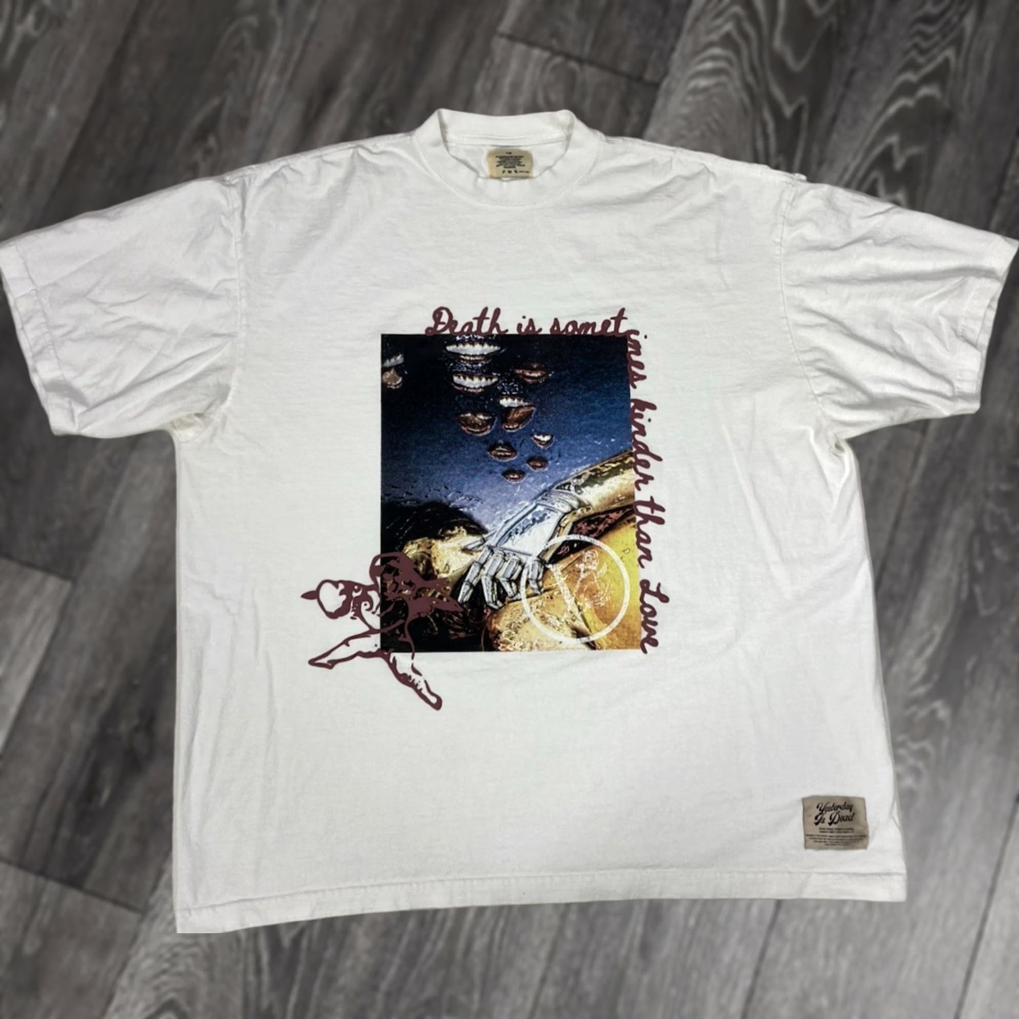 Vintage VINTAGE Yesterday Is Dead T-Shirt Men 3XL White Short Sleeve Graphic Print Crew Neck Logo All Seasons Size US XXL / EU 58 / 5 - 1 Thumbnail