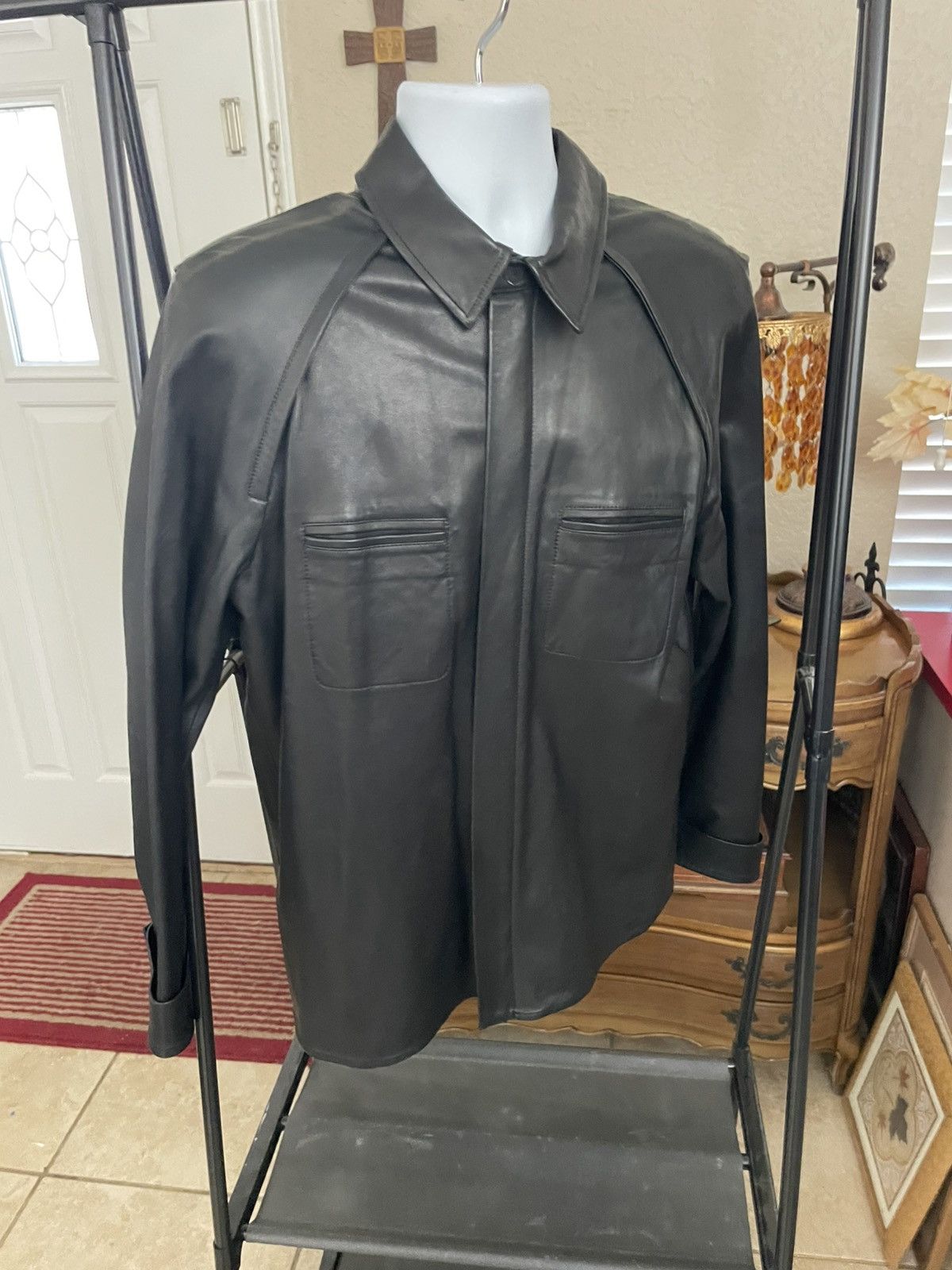 Alexander Wang 100% Lambskin Leather Shirt Jacket Size US L / EU 52-54 / 3 - 2 Thumbnail